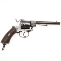 A LARGE BELGIAN OFFICER's MODEL SIX SHOT REVOLVER C.1850.