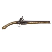 A HIGHLY DECORATED 19TH CENTURY TURKISH FLINTLOCK PISTOL.