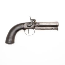 A 19TH CENTURY LARGE BORE PERCUSSION FIRING PISTOL.