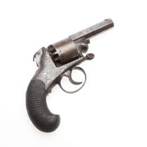 AN UNUSUAL MID 19TH CENTURY PERCUSSION REVOLVER BY VEISEY AND SON OF BIRMINGHAM.