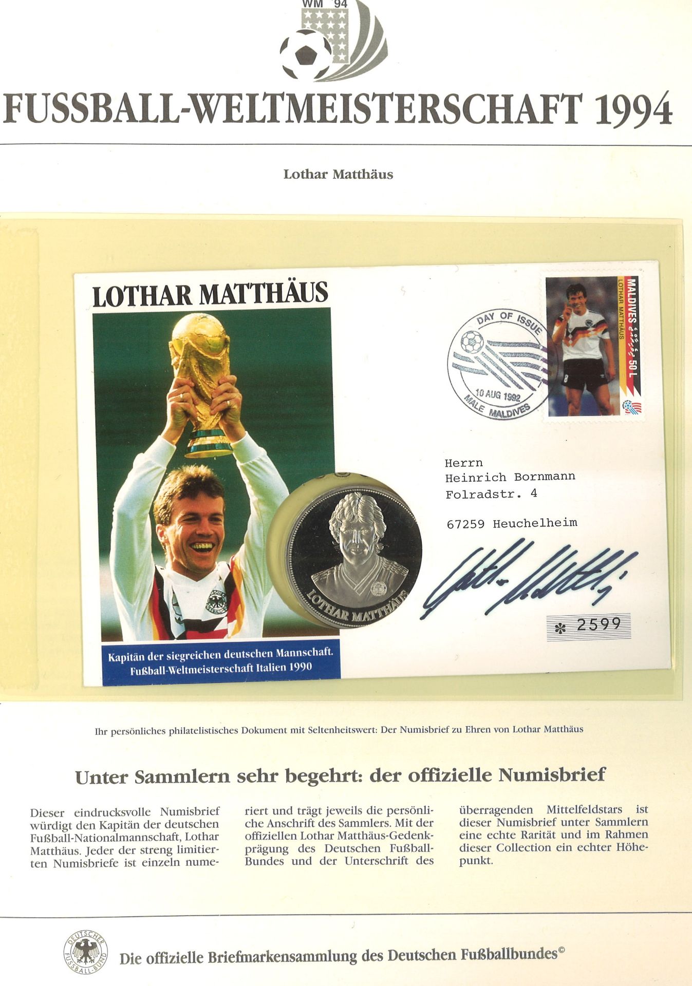 Vordruckalbum "Die offizielle Briefmarkensammlung des Deutschen Fußballbundes" im Binder-Borek - Bild 2 aus 2