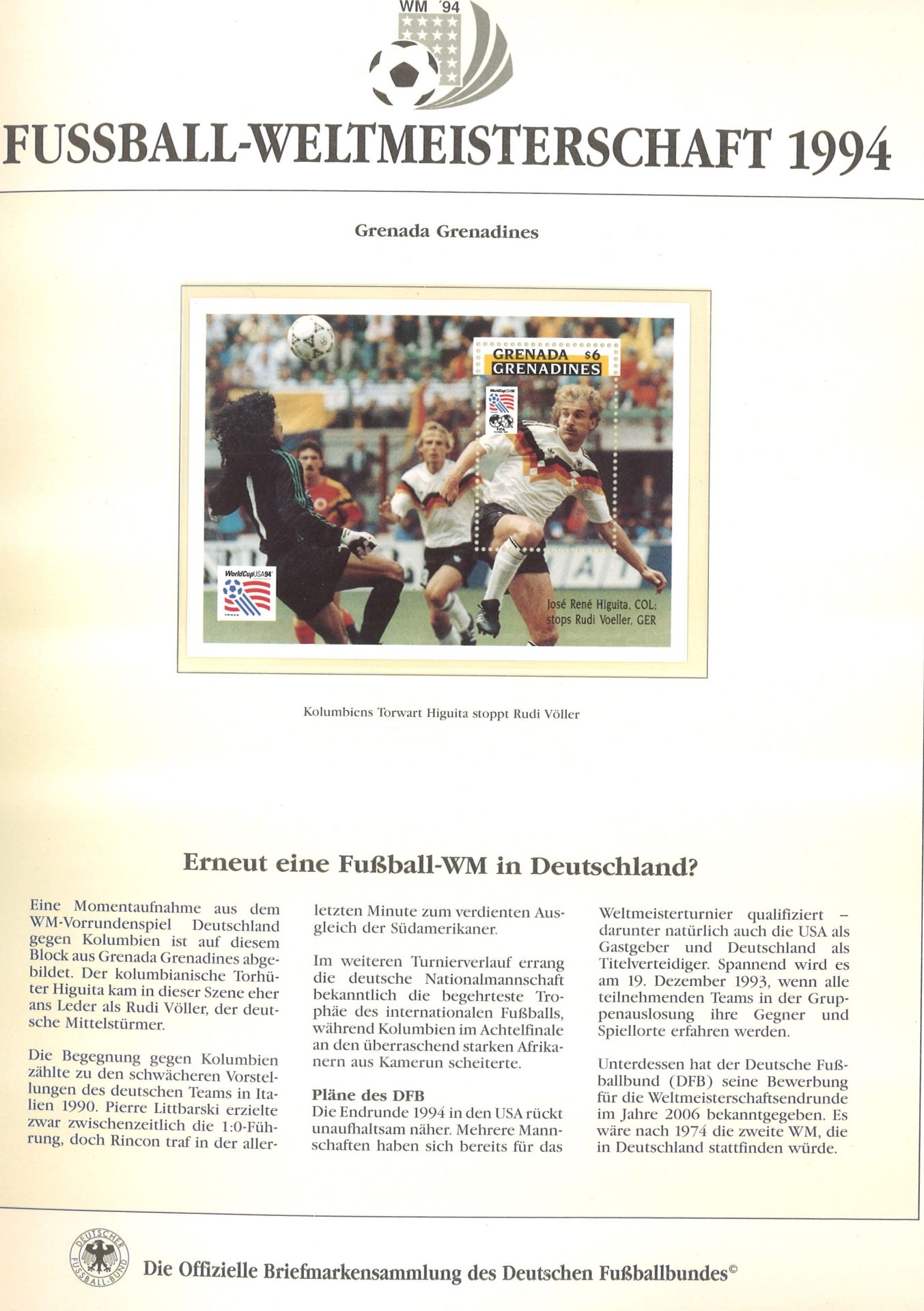 Vordruckalbum "Die offizielle Briefmarkensammlung des Deutschen Fußballbundes" im Binder-Borek
