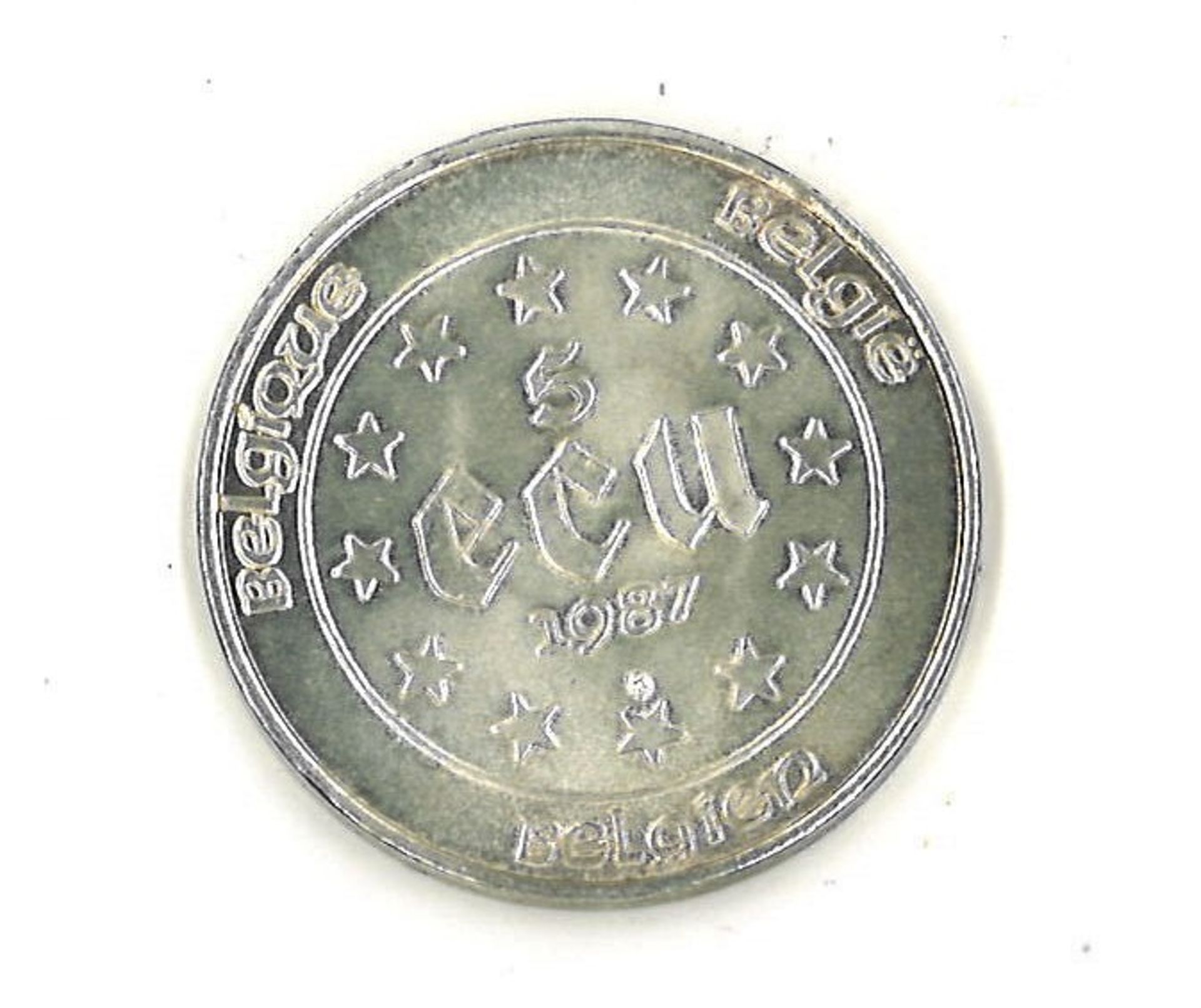 1 Silbermünze Belgien, 5 Ecu 1987