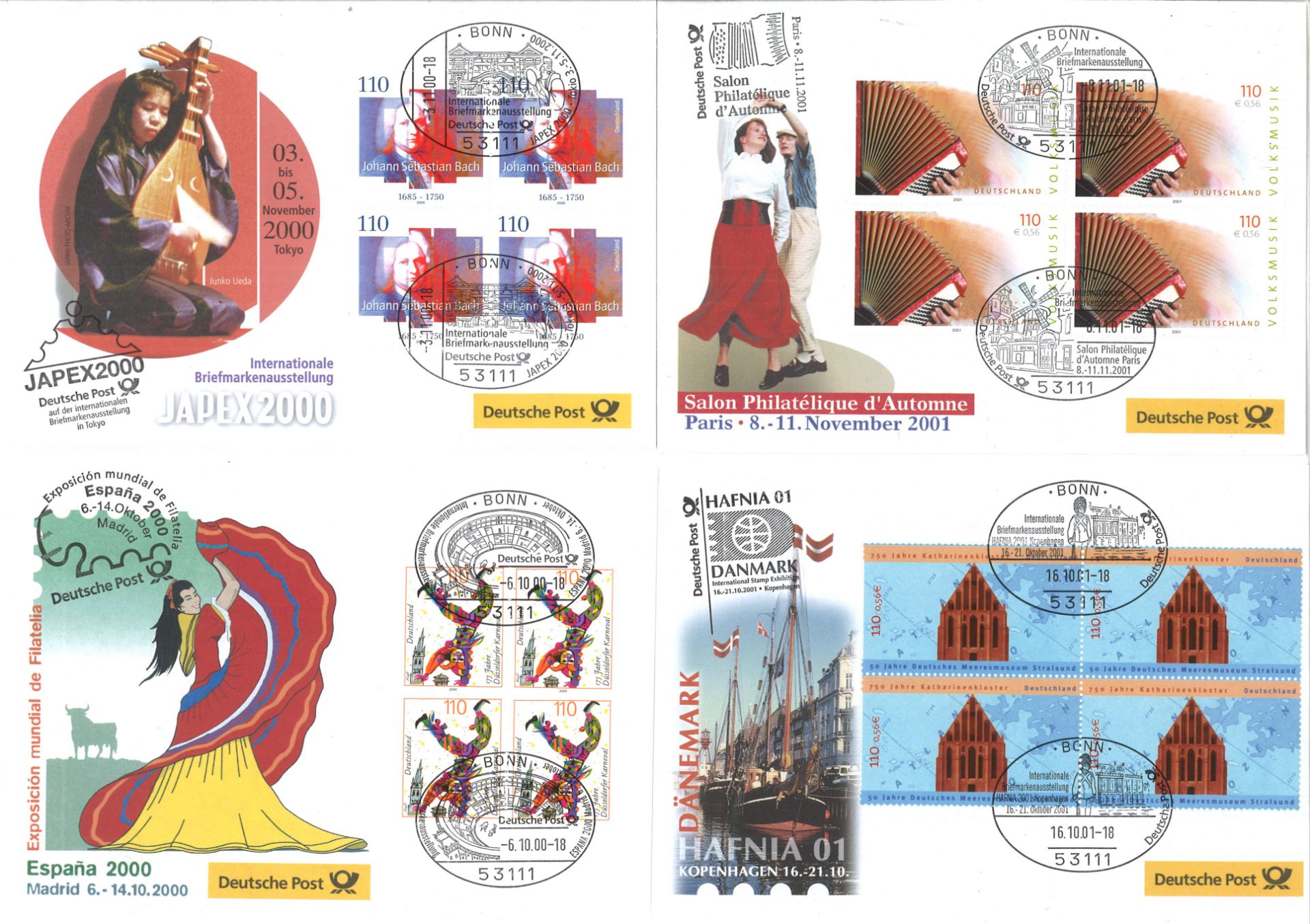 BRD, 95 verschiedene dekorative Messebriefe aus den Jahren 2000 - 2005. In Klarsichthüllen und - Bild 2 aus 3