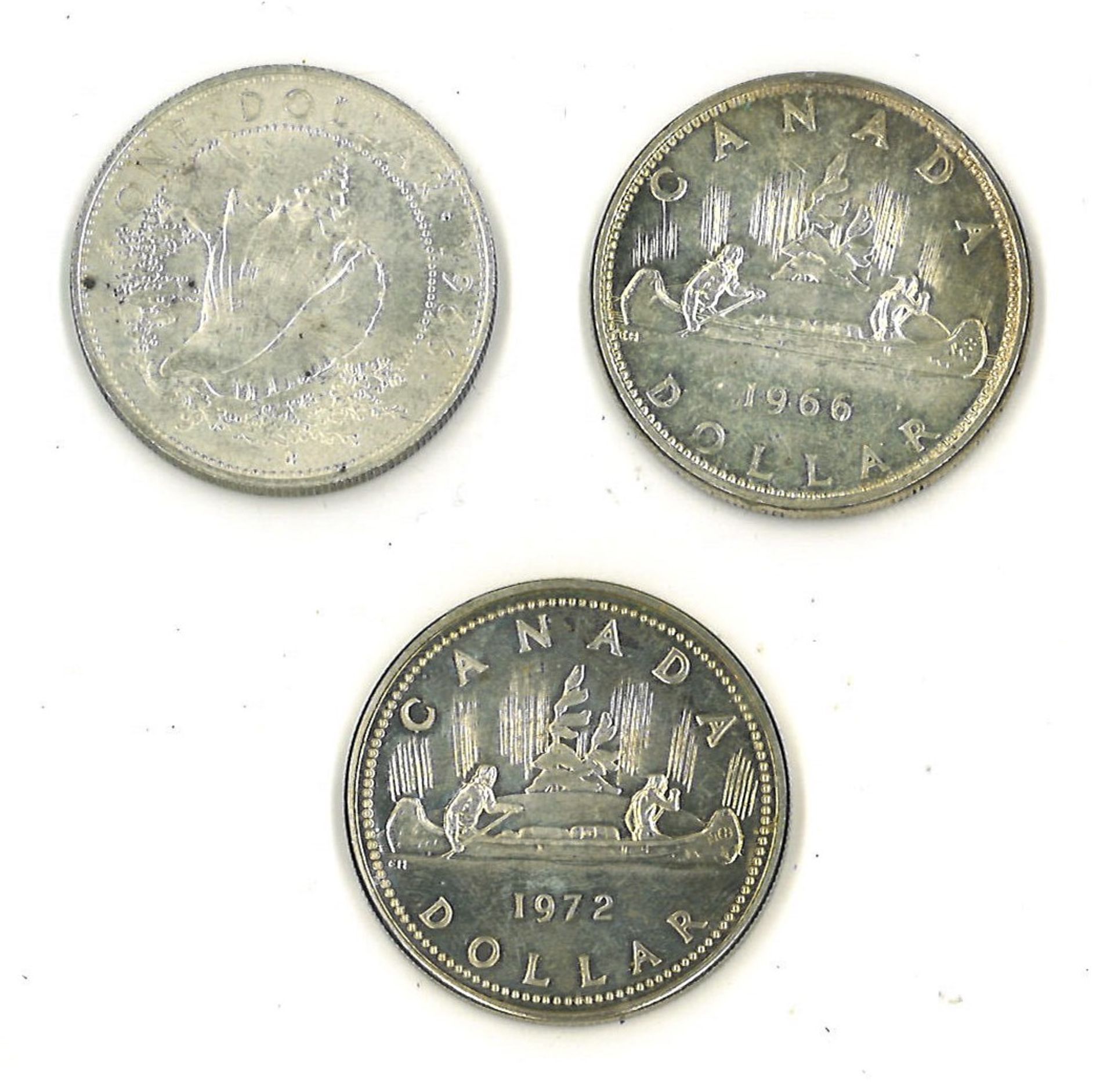 3 Kanada - Dollar silber 2x 1966 + 1x 1972 - Image 2 of 2