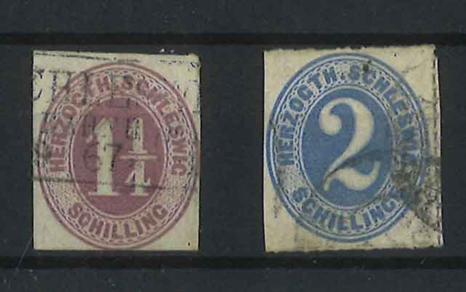 Schleswig-Holstein Lauenburg, 1865, Michel Nr. 14 + 16. Gestempelt.