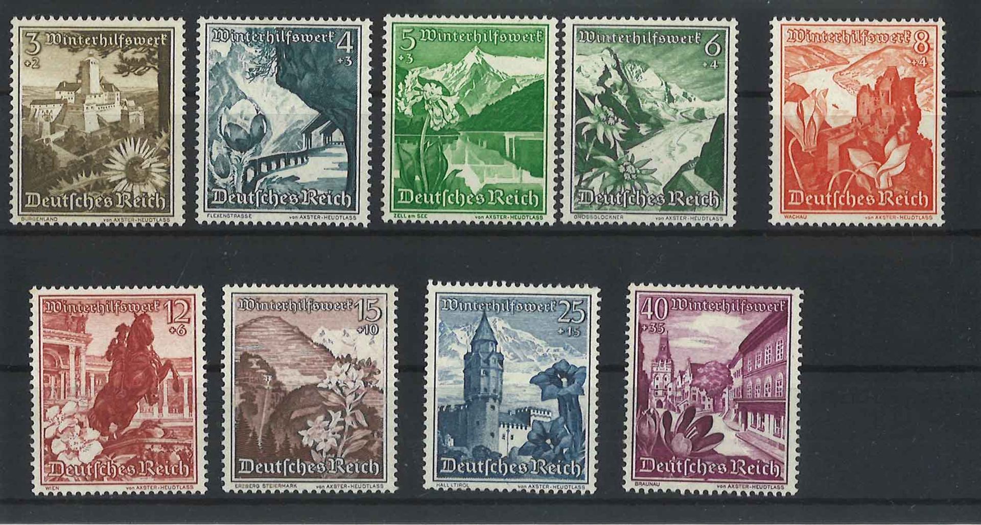 Deutsches Reich 1938, Michel Nr. 675-683. Postfrisch.