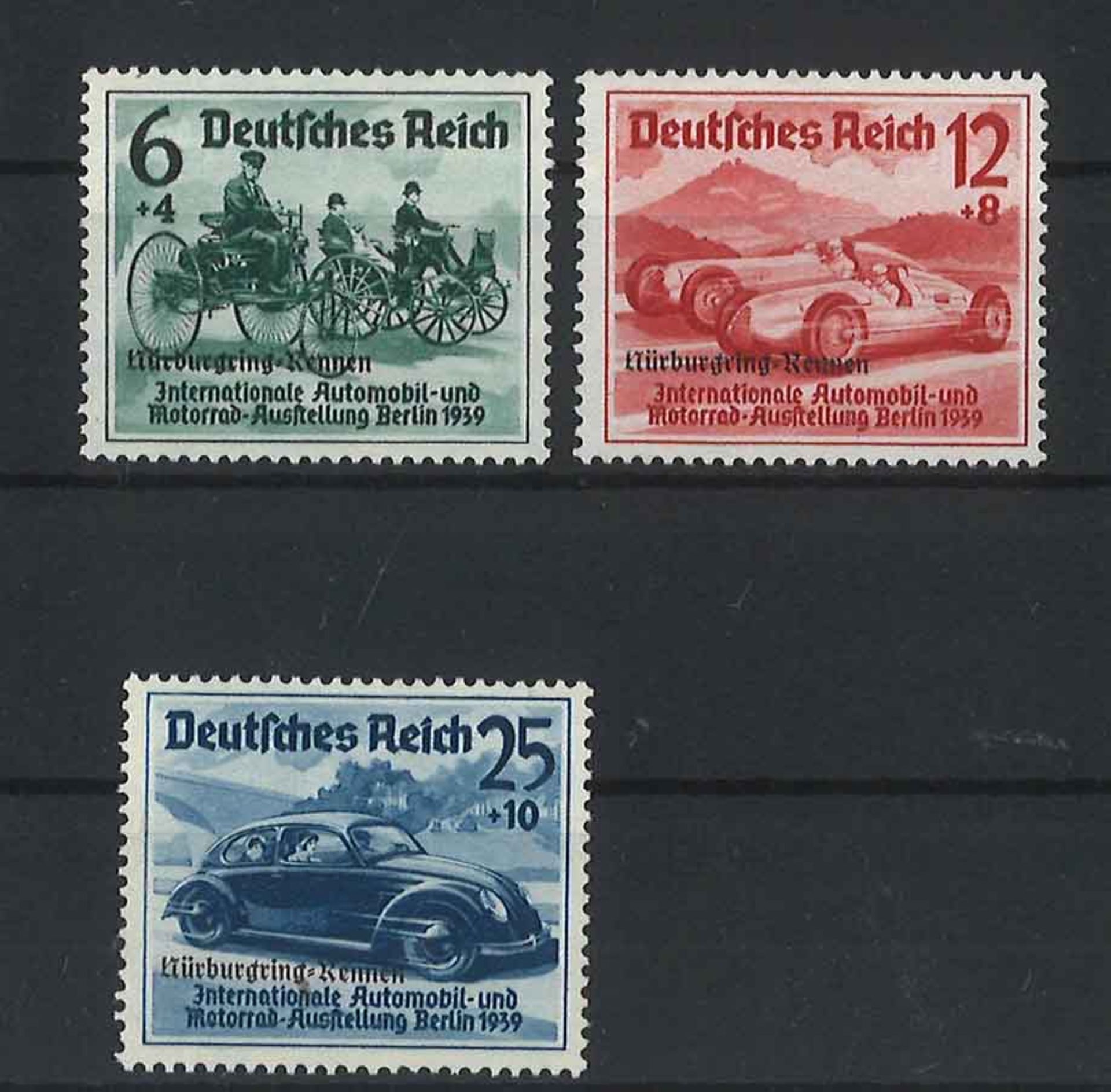 Deutsches Reich 1939, Michel Nr. 695-697 postfrisch, 698 ungebraucht.