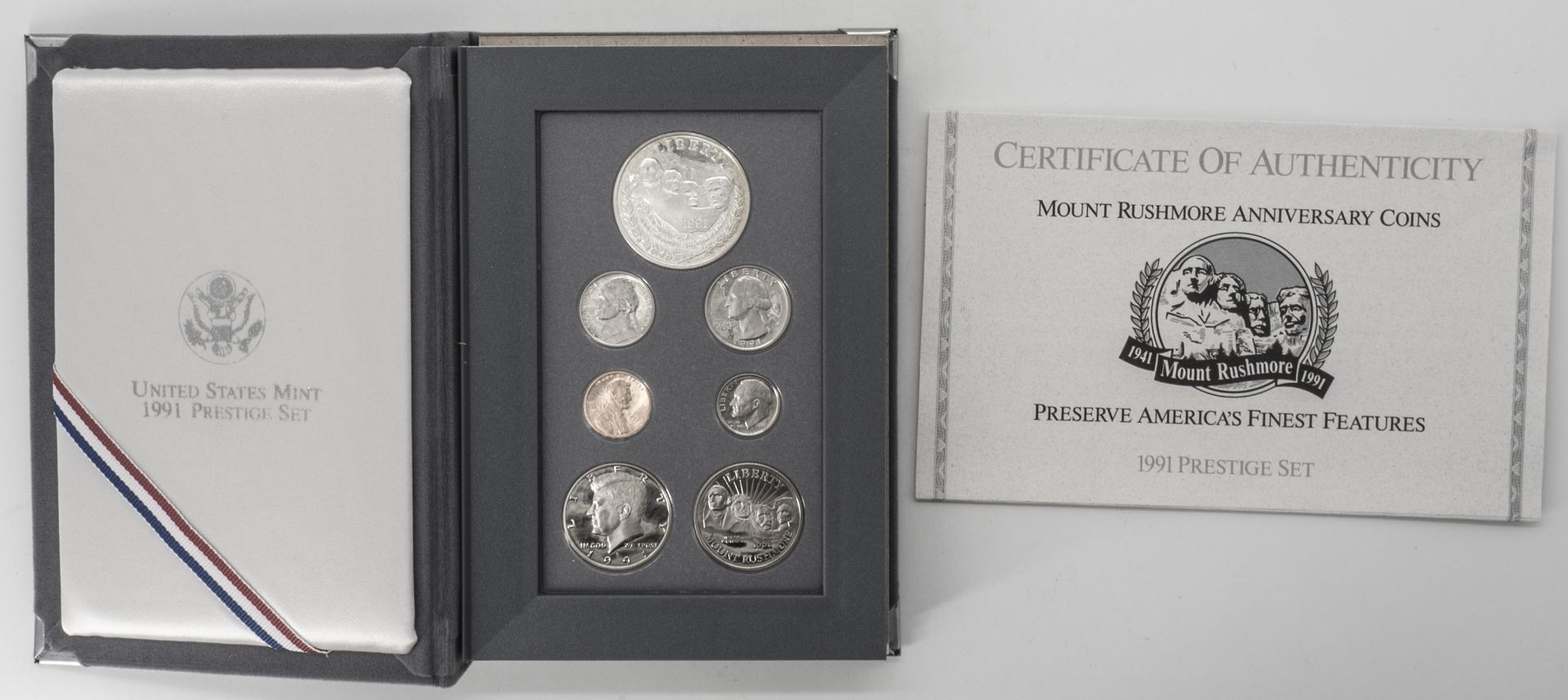 USA 1991, Prestige Set - Mount Rushmore Anniversary Coins. Qualität: PP. Im Etui als Buch. mit - Bild 3 aus 3