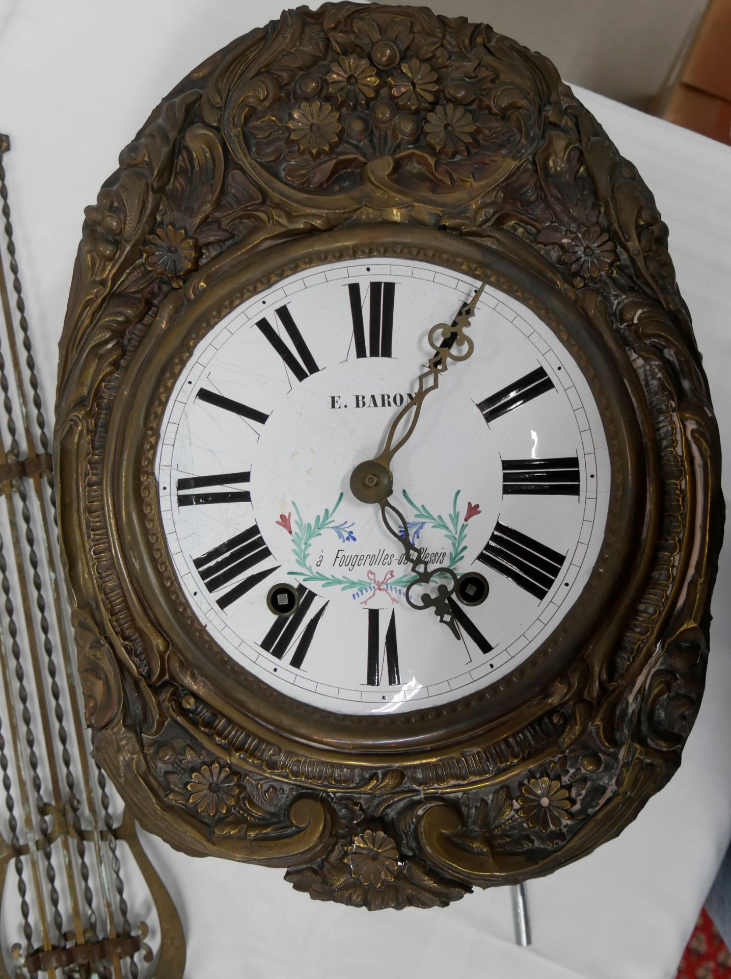 Comtoise, alte französische Wanduhr von E. Baron á Fougerolles du plessis, Frankreich, 19. - Image 2 of 4