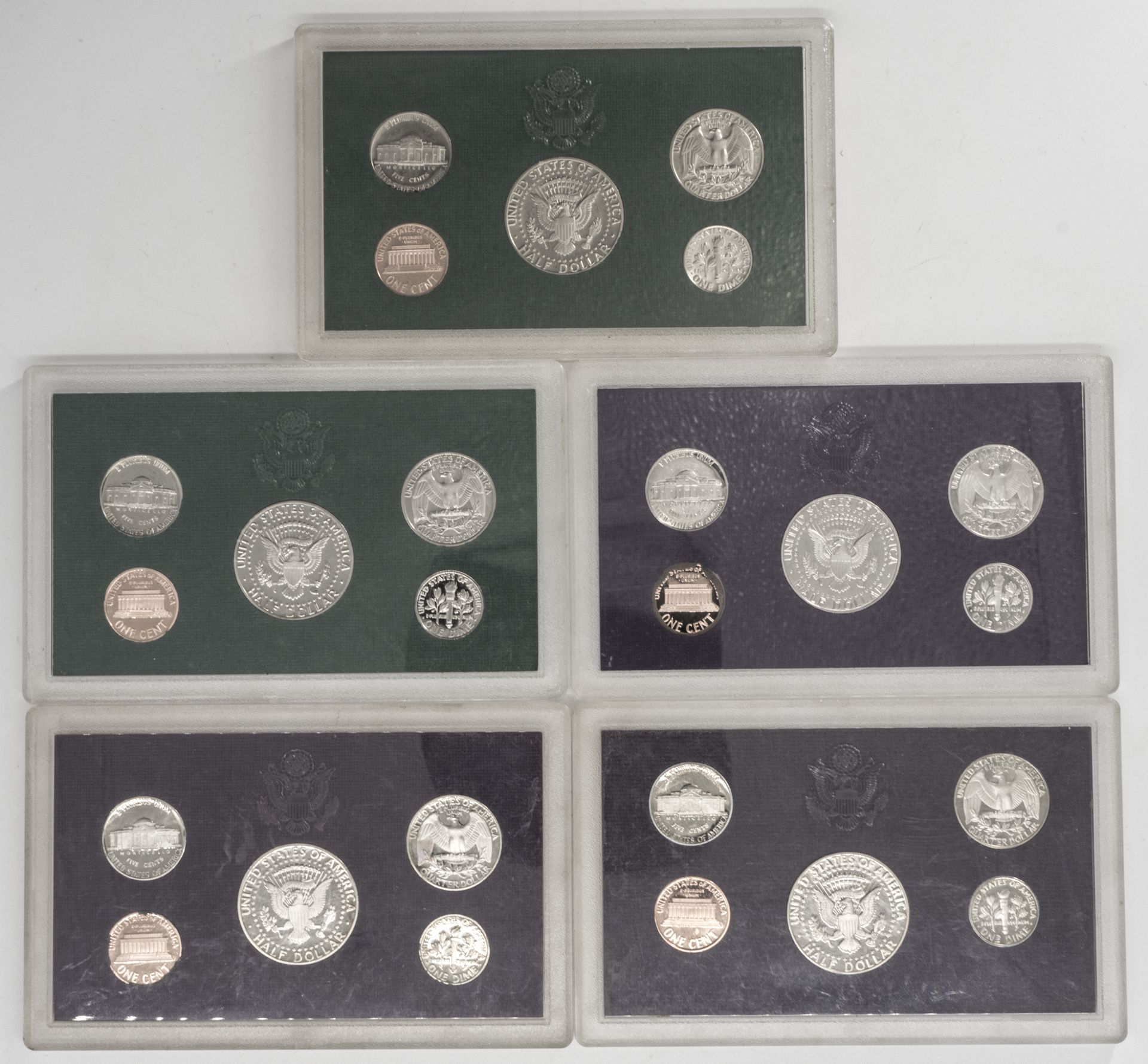 USA 1987/94, 5 x Mint Proof Set, 1987, 1989, 1992, 1994 und 1996. PP. - Bild 2 aus 2