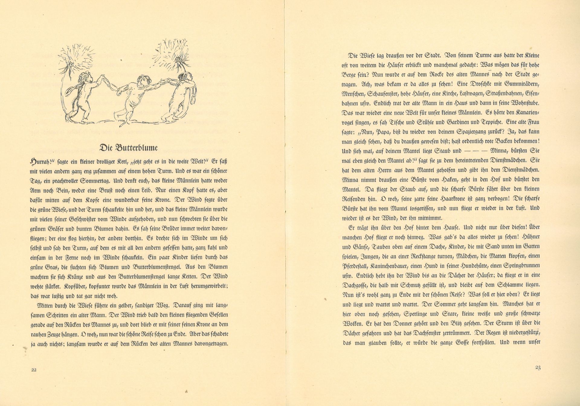 Max Slevogt Zeichnungen zu Kinderliedern Tierfabeln und Märchen. Letztes Blatt Handsigniert. Auflage - Image 2 of 2