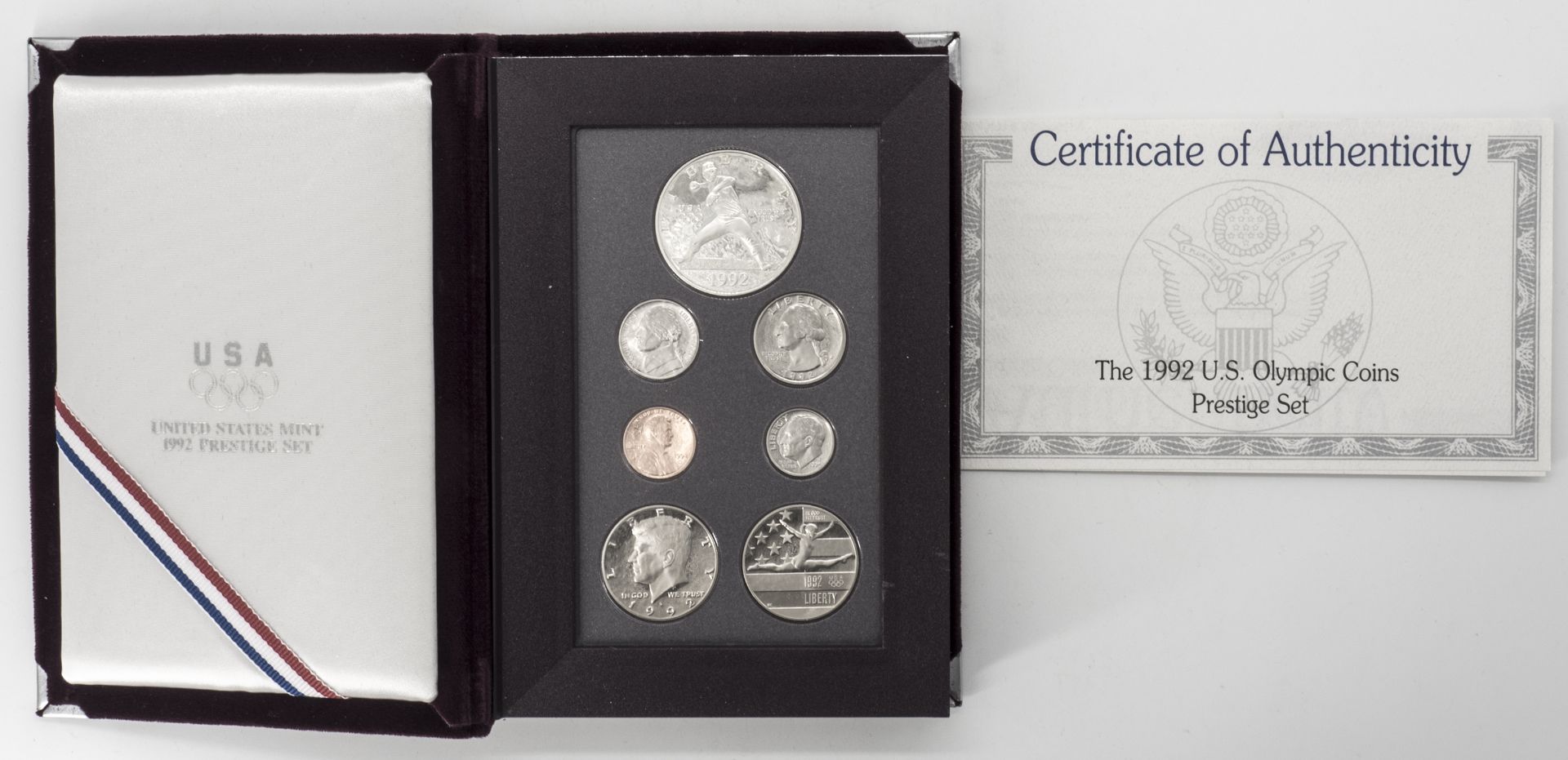 USA 1992, Prestige Set -Olympic Coins. Qualität: PP. Im Etui als Buch. mit Zertifikat. - Bild 3 aus 3