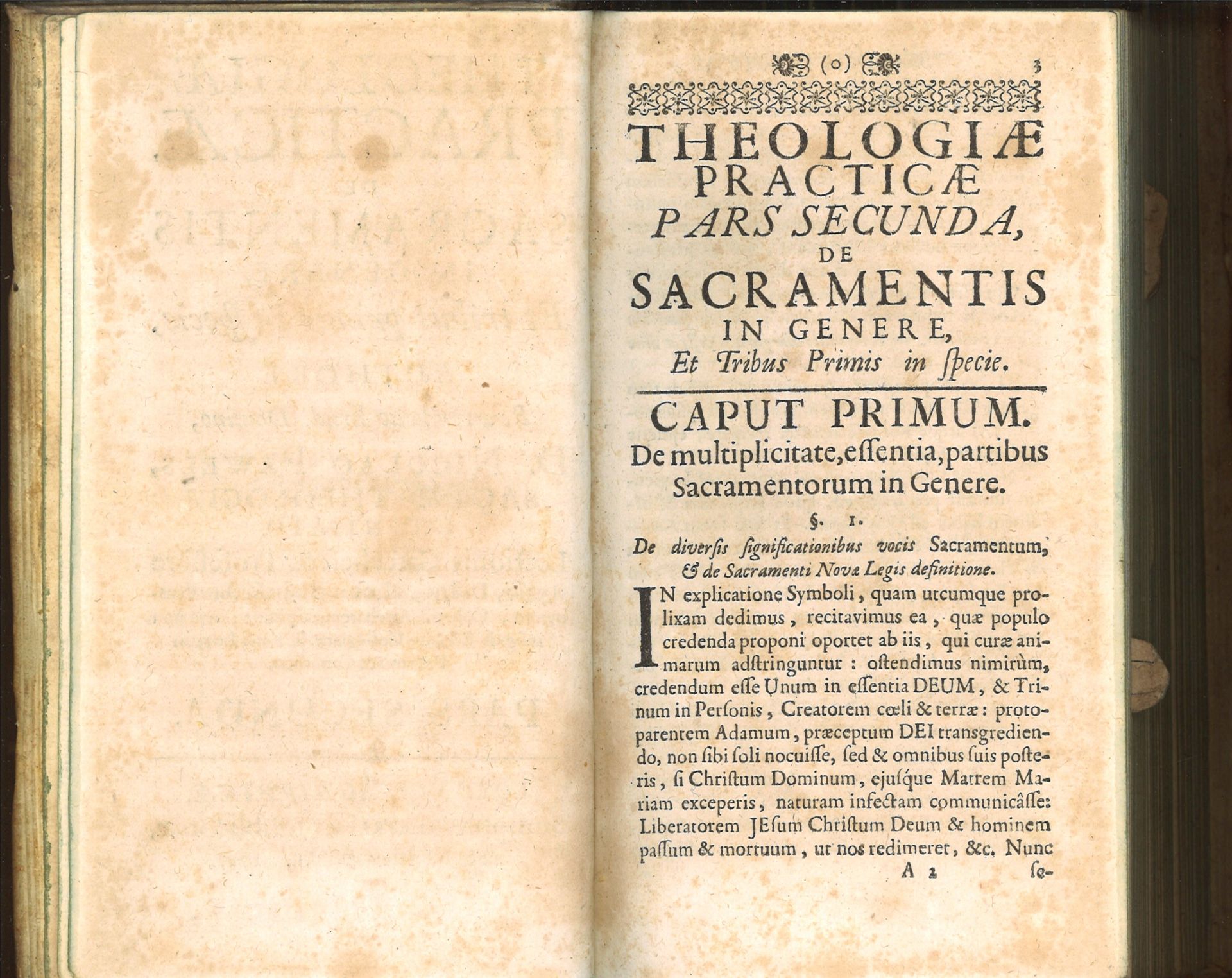 THEOLOGIAE PRACTICAE, DE SACRAMENTIS IN GENERE, Et tribus primis in specie, D. NICOLAO PAWELS. ( - Image 2 of 3