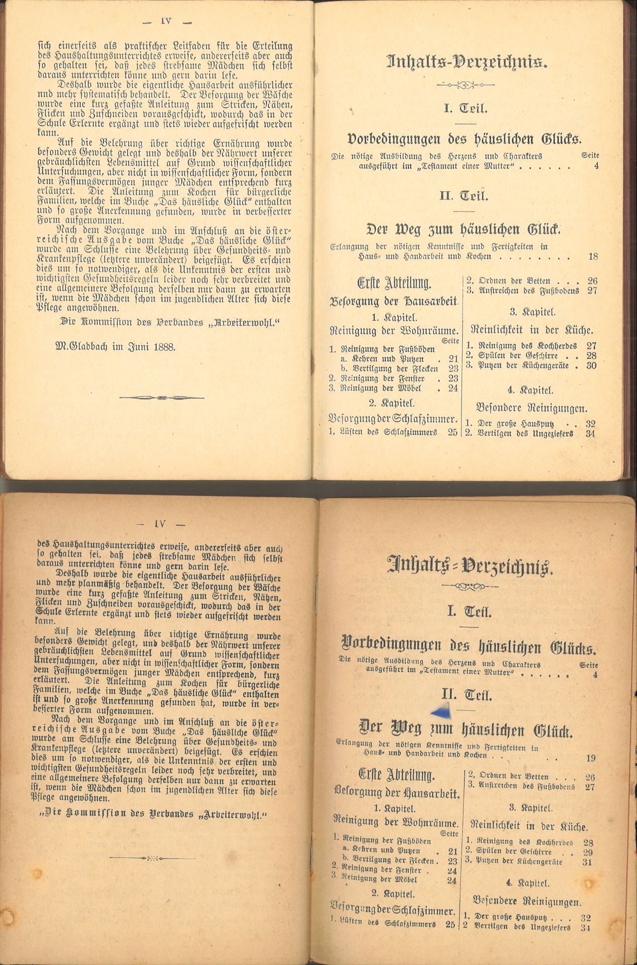 Wegweiser zum häuslichen Glück für Mädchen, 2 Bände, 1x 18. Auflage, 1x 1888 - Image 2 of 2