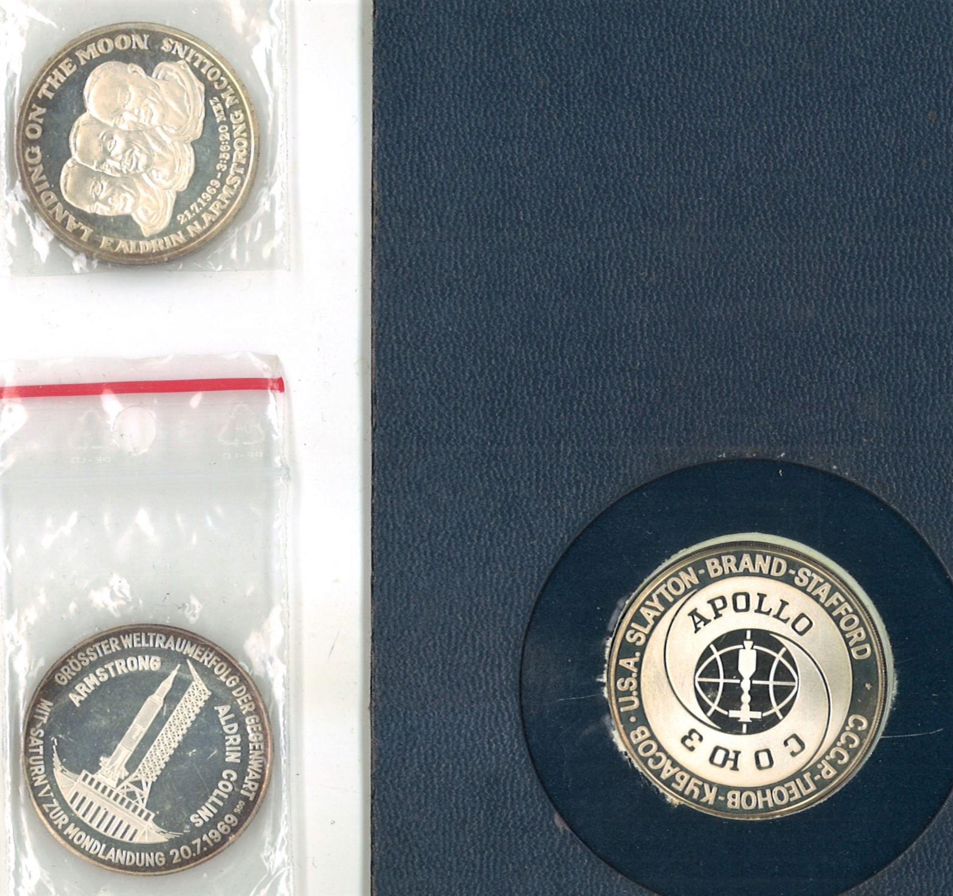 3 Medaillen Weltraum, Silber - Bild 2 aus 2
