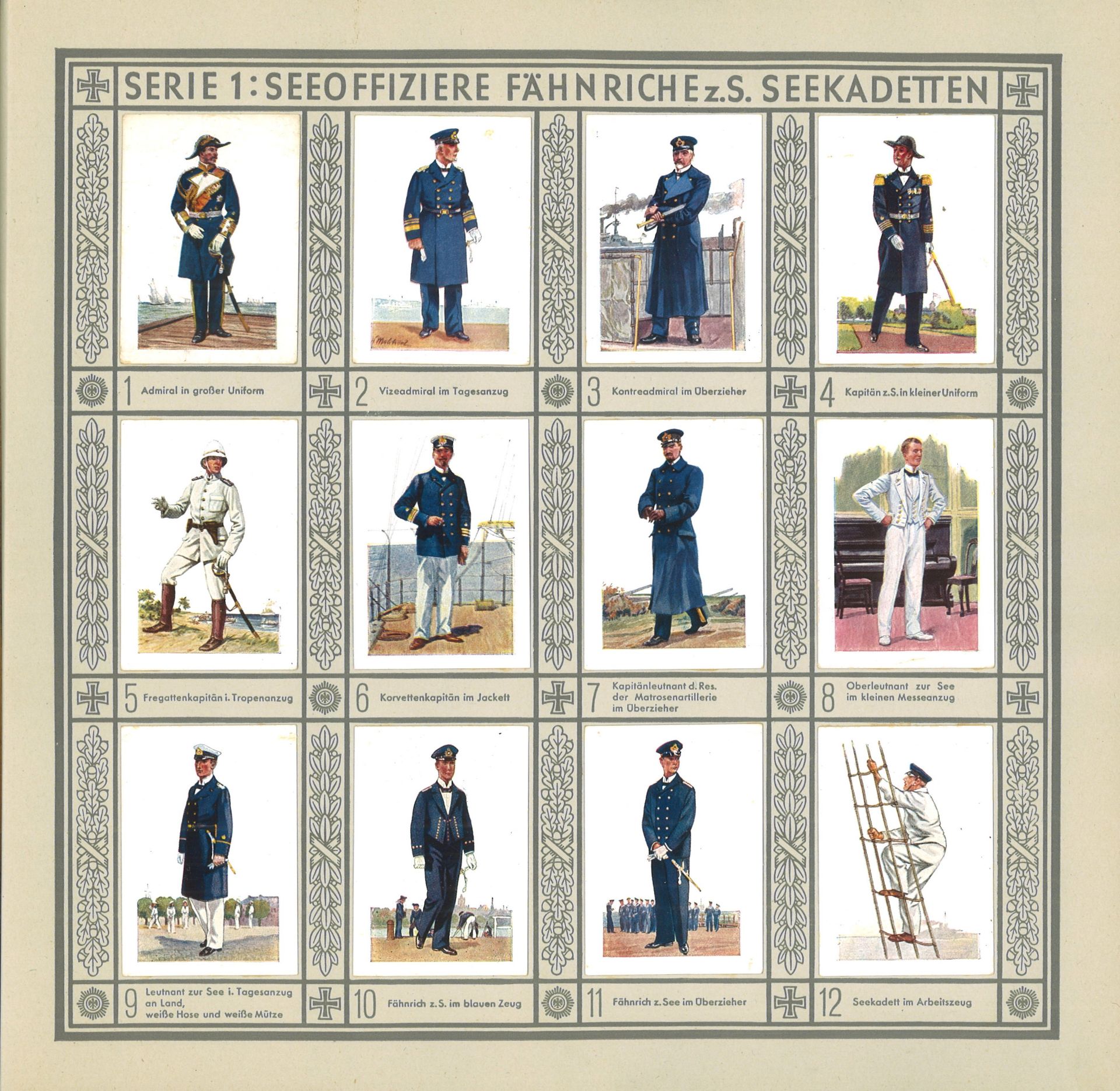 Sammelbilderalbum "Uniformen der Marine und Schutztruppen", Zigarettenfabrik, Waldorf - Astoria, - Image 3 of 3
