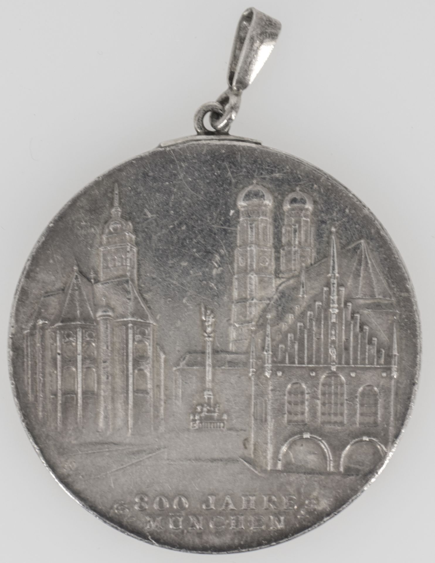 Silbermedaille "800 Jahre München". Silber 1000. Als Anhänger. Gewicht ca. 29 g. Durchmesser: ca. - Bild 2 aus 2