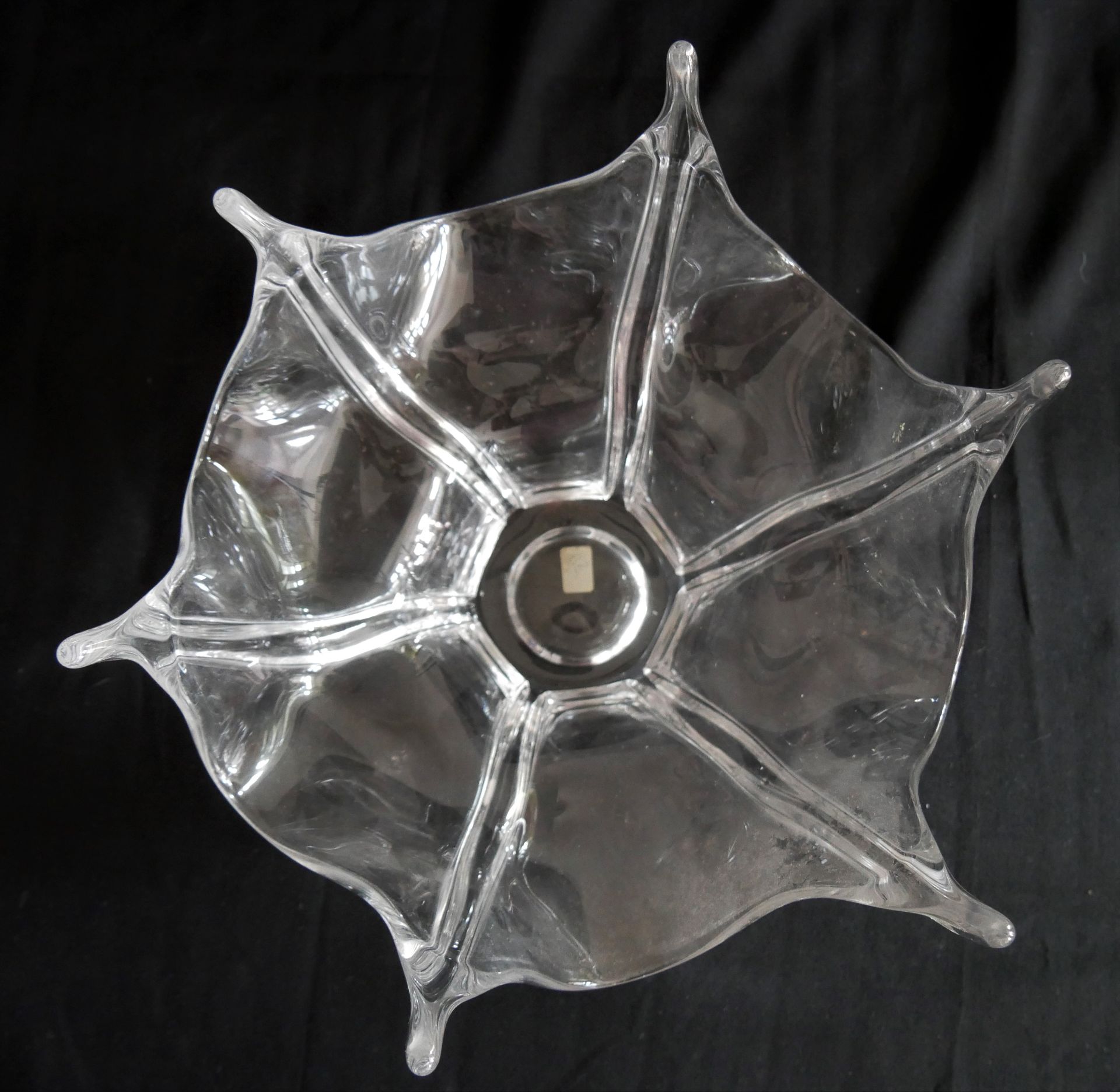 1 große Murano Klar-Kristall-Glasschale. Höhe ca. 17 cm, durchmesser ca. 29 cm. - Bild 2 aus 2