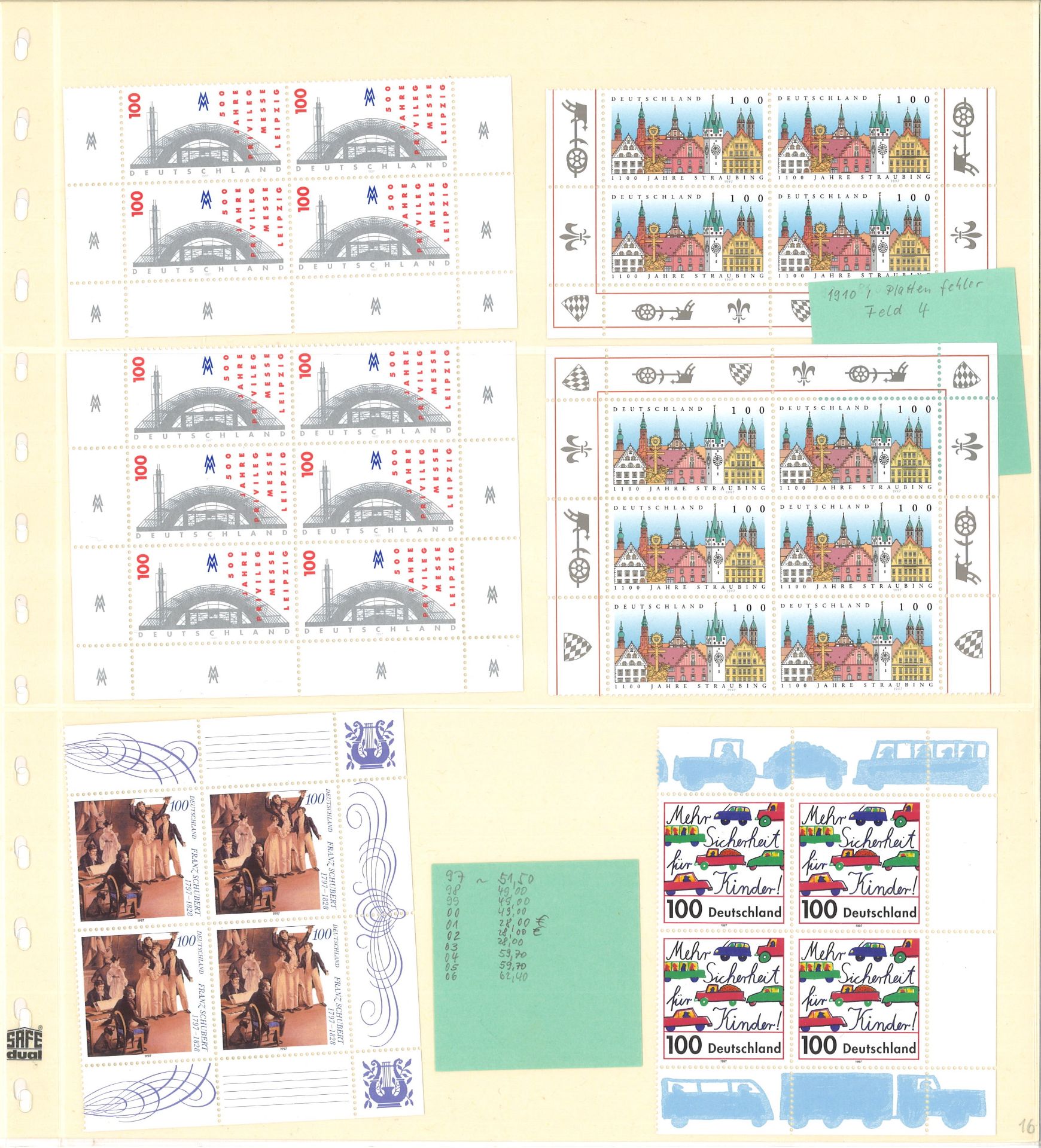 BRD, 4er Blöcke, 1996-1997, dabei fast nur Ecken. Im SAFE Album mit 34 SAFE Luxusblätter. - Bild 2 aus 5