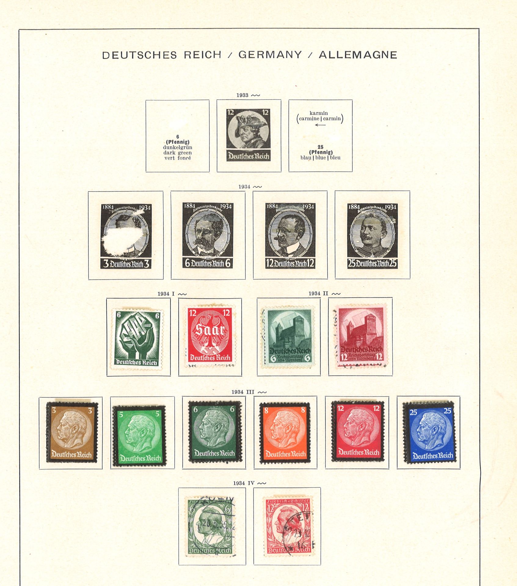 Schaubek Deutschland-Album, dabei Altdeutschland, Deutsches Reich, Böhmen und Mähren, Kolonien, - Image 15 of 34