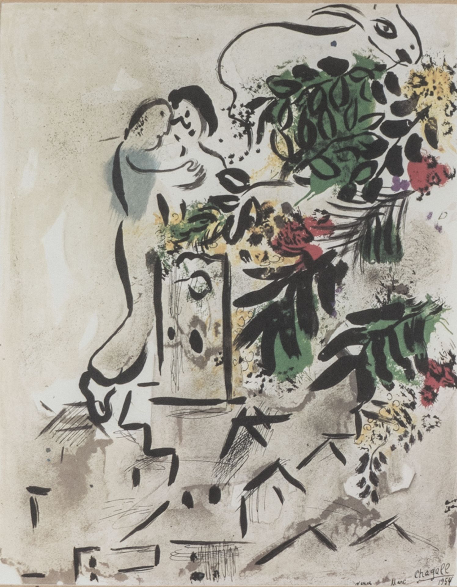 Marc Chagall 1954, "Vence" Cite des Arts et des Fleurs, 1954 . Druck nach einem Plakat für die Stadt - Bild 2 aus 3