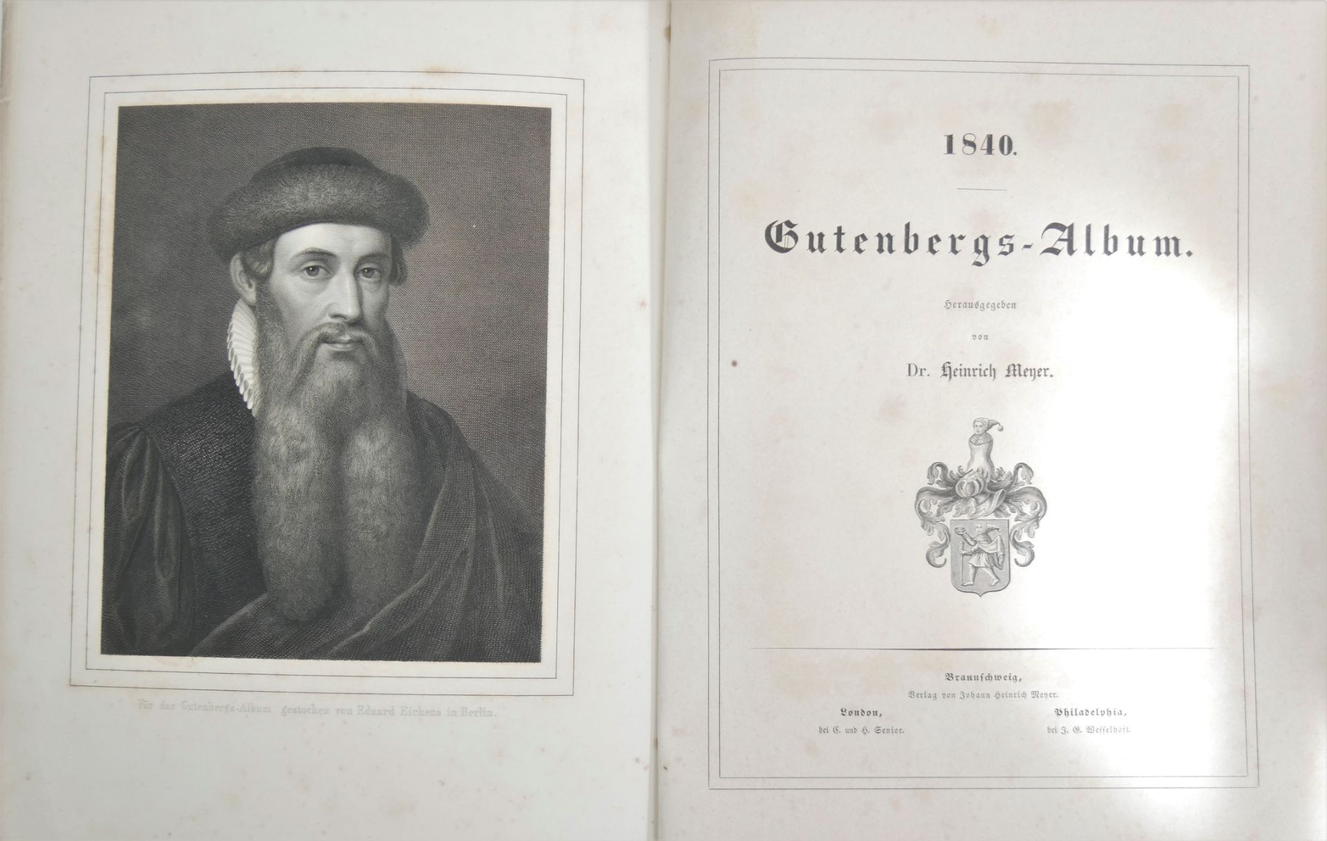 Gutenberg-Album, 1840. Verlag Johnann Heinrich Meyer, Braunschweig. - Image 2 of 3