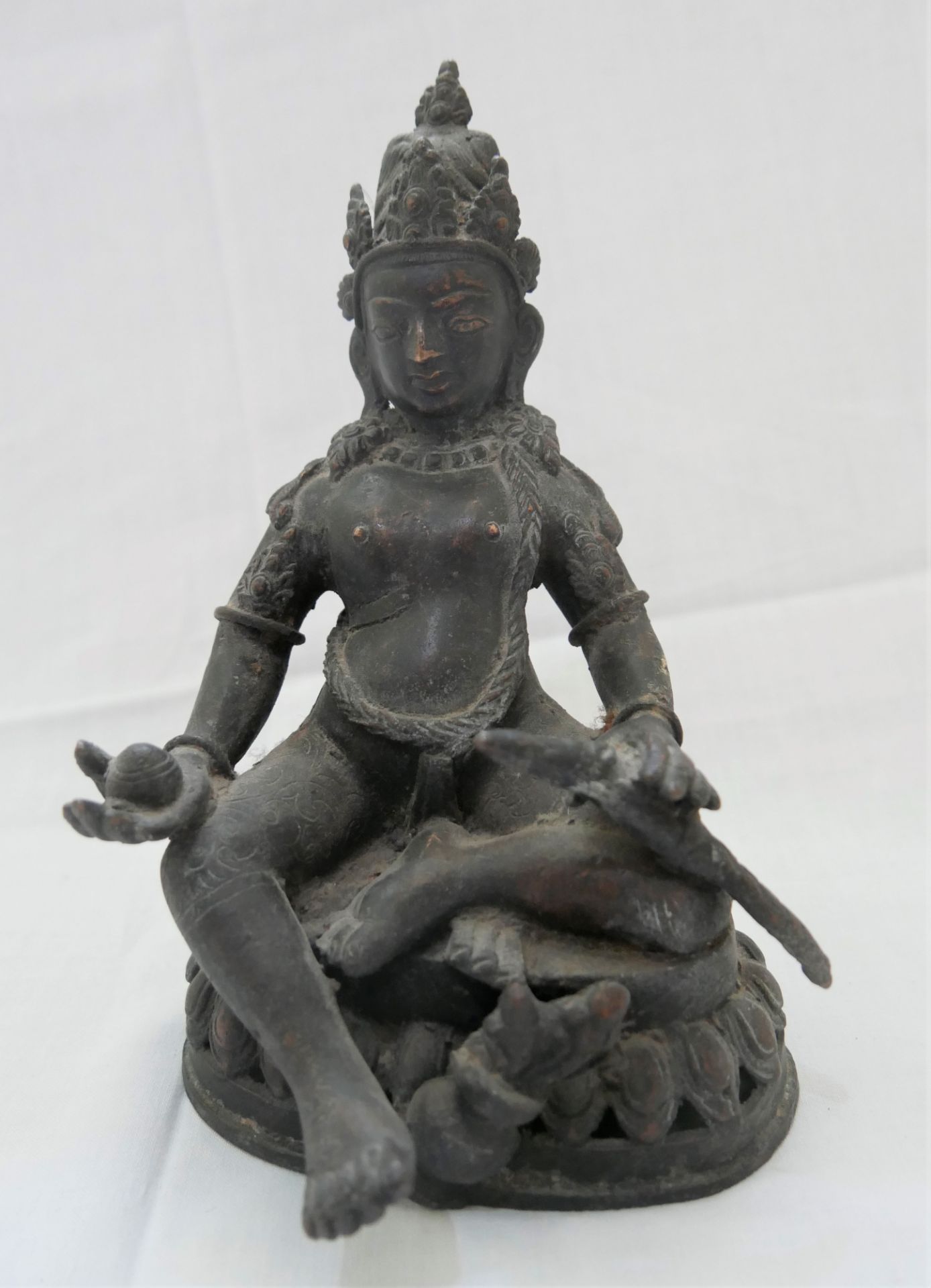 Aus Auflösung, Statue "indische Gottheit Meditation", wohl 19. Jahrhundert, ca. 19 cm hoch, ca, 12