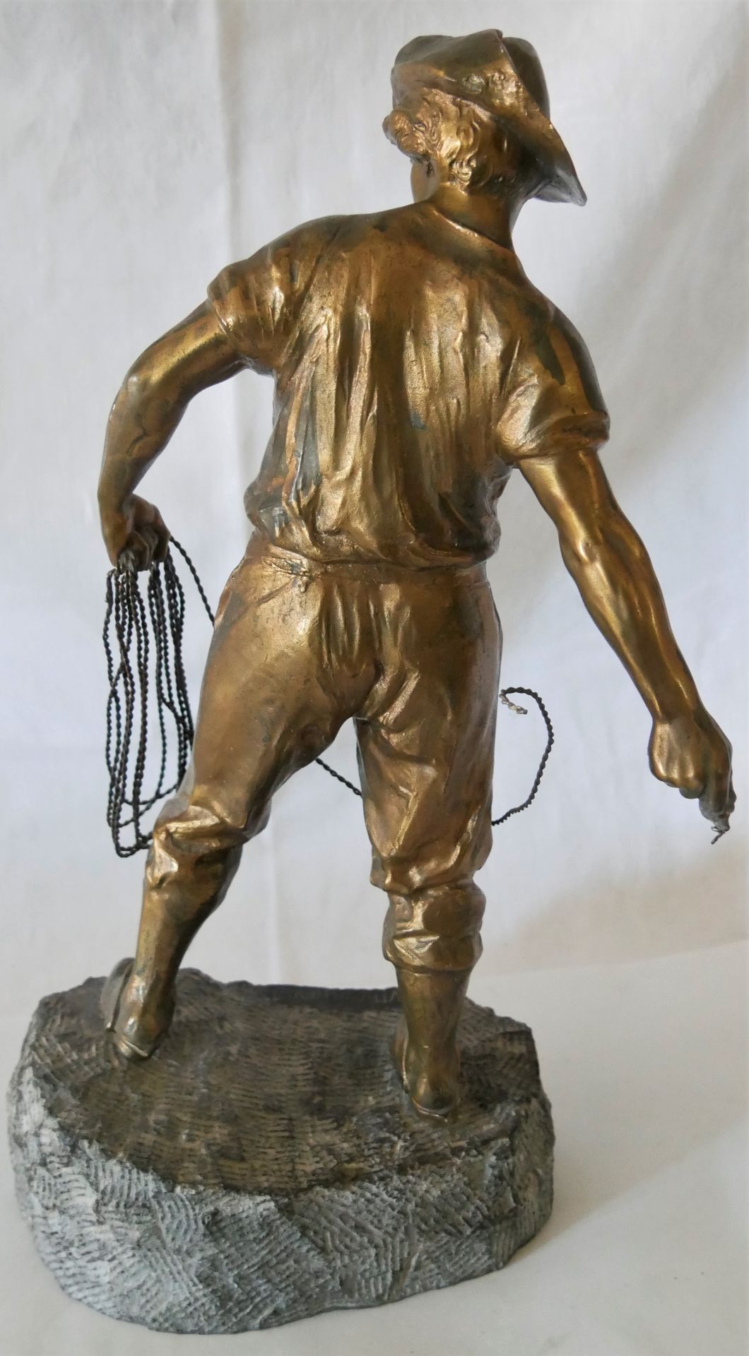 Rudolf Marcuse (1878 / 1930/40) Bronzefigur "Cowboy mit Lasso" auf Steinsockel. Höhe ca. 41 cm, - Image 4 of 4