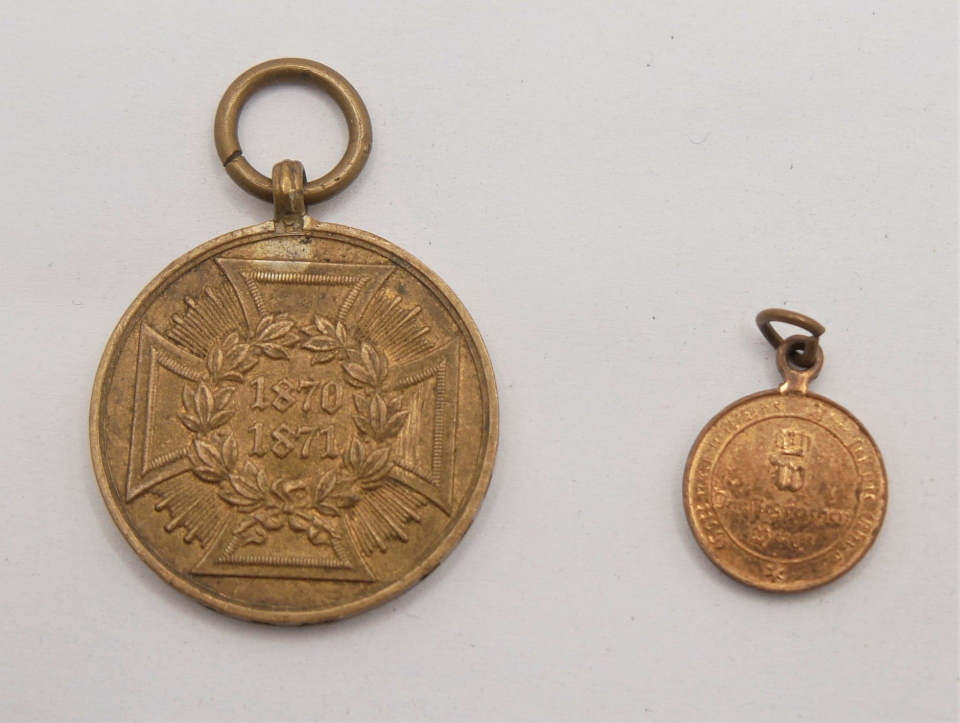 Wilhelm Medaille, 1870/1871, dabei auch die Miniatur - Bild 2 aus 2