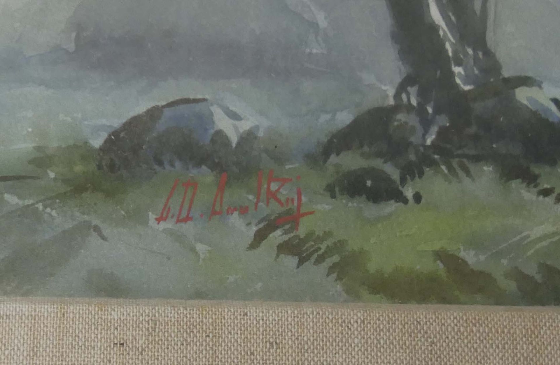 G.D. PAULRAJ (1914-1989), Aquarell auf Papier. Links unten Signatur. Hinter Glas gerahmt. Höhe ca. - Bild 2 aus 2