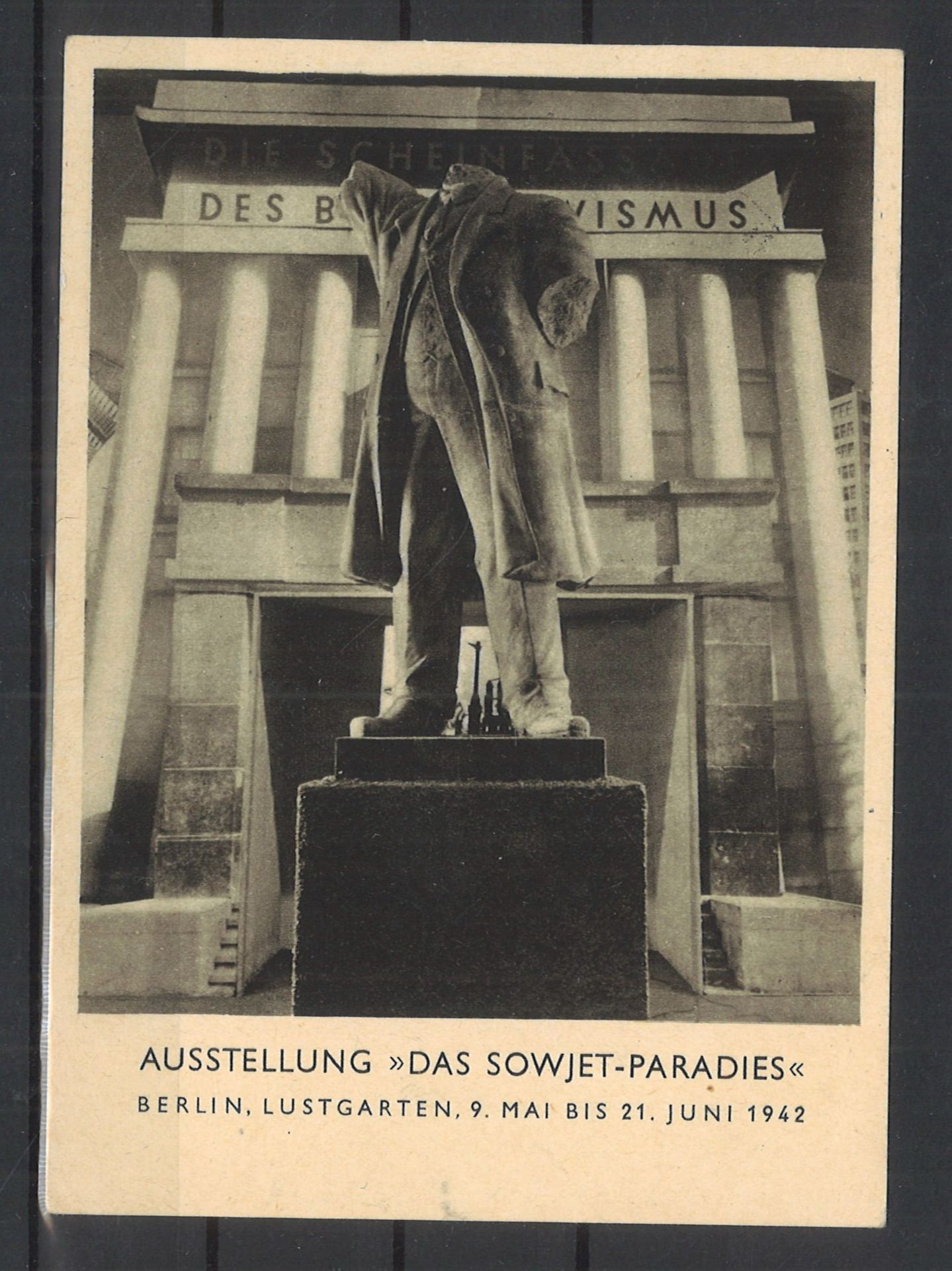 Postkarte Deutsches Reich "Ausstellung das Sowjet-Paradies" 1942, gelaufen