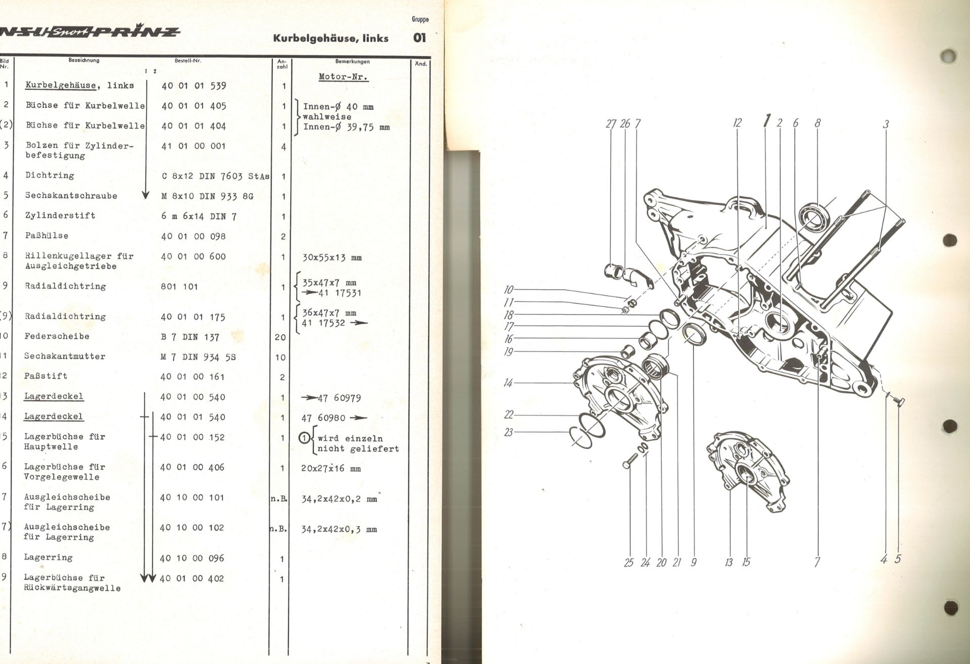 Aus Oldtimer Sammlung! NSU Ersatzteileliste "NSU - SPORT - PRINZ" 9.1964. NSU Motorwerke - Bild 3 aus 3