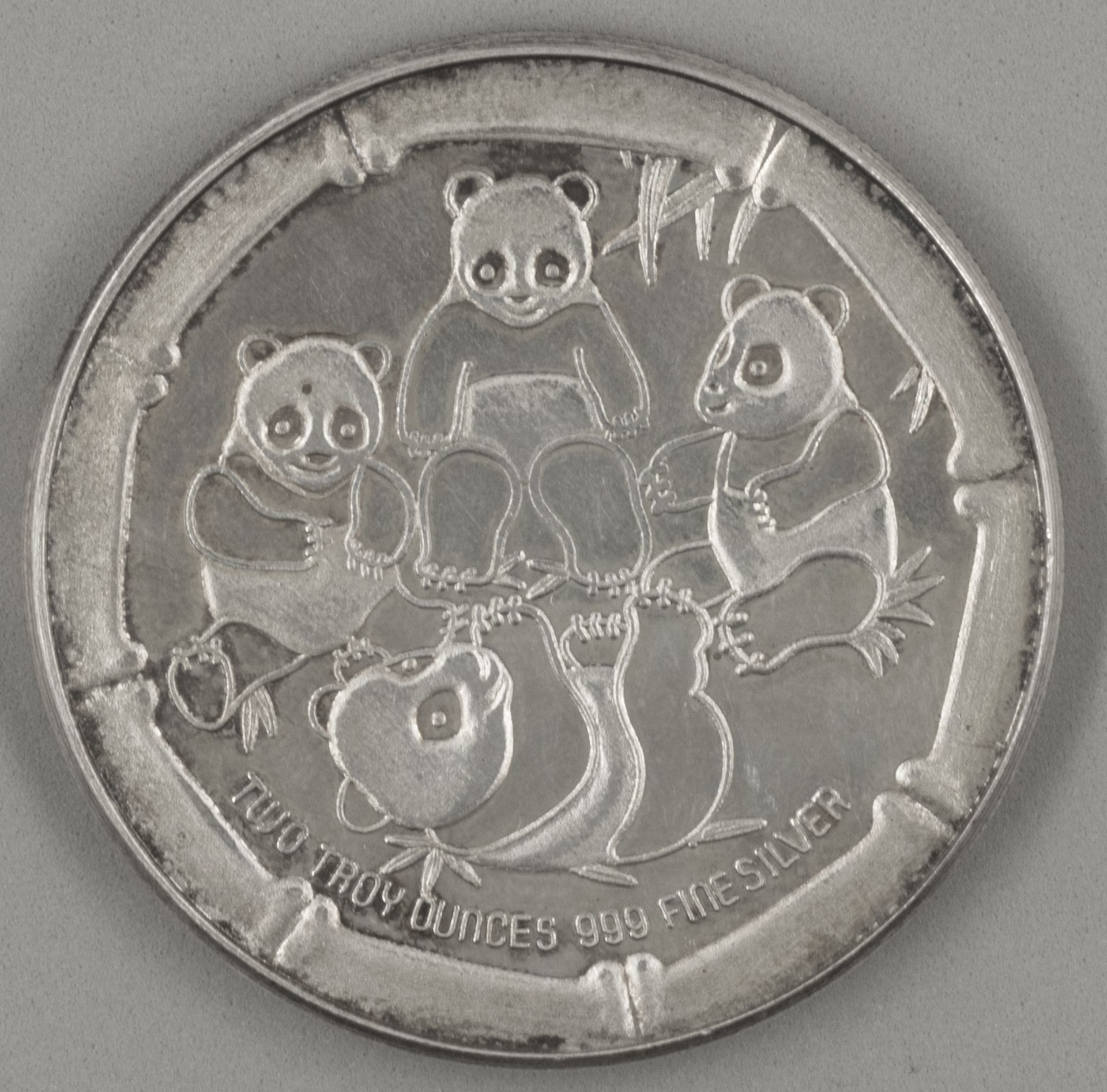 Chinese Panda Commcmorative, 2 Troy Ounce Round, 999 Fine Silver.