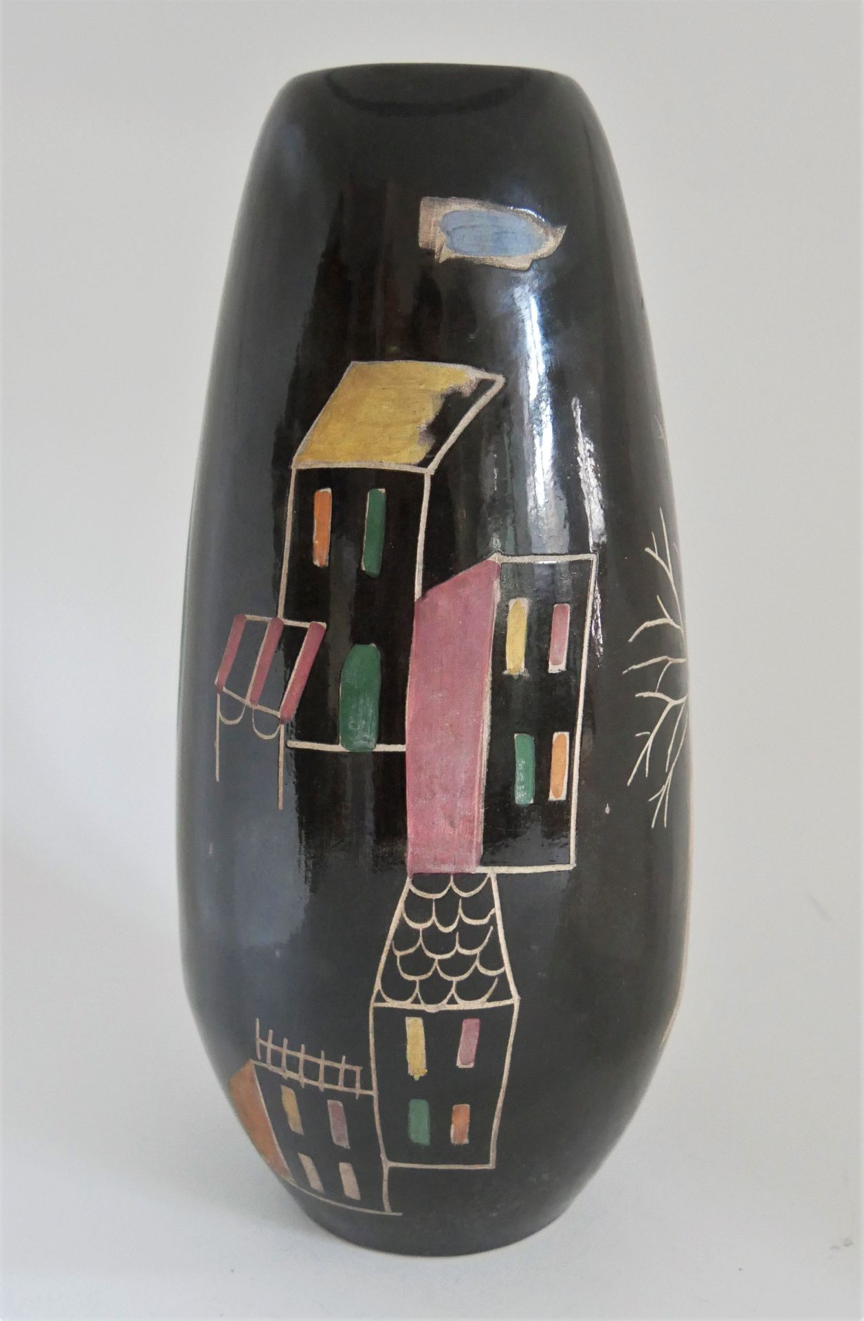 ausgefallene Keramikvase, Modell Nr. 865/25 (mit Rißbildung). Höhe ca. 26 cm