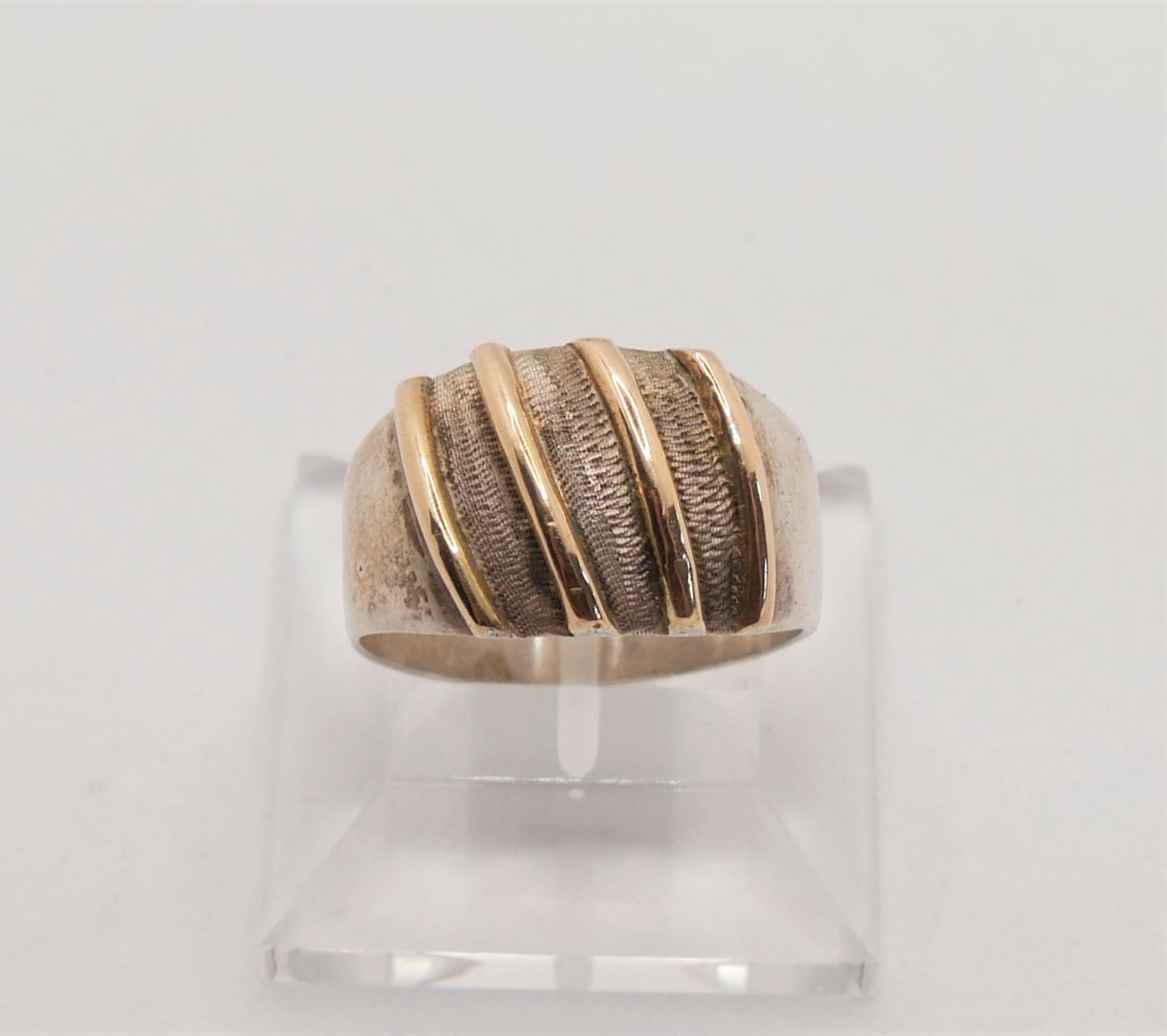 Silber / Goldring mit 18 Kt. Goldaufschmelzung Goldschmiedearbeit!