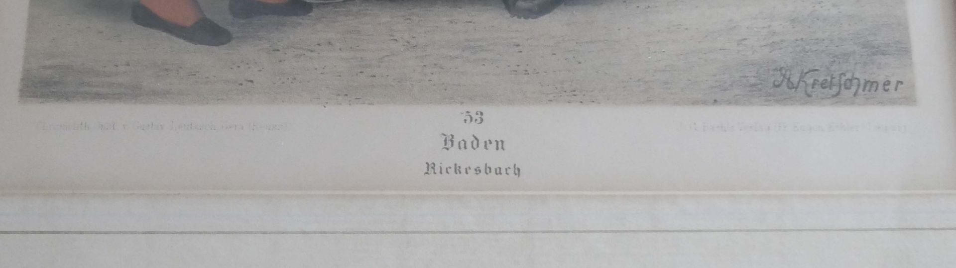 Albert KRETSCHMER (1825-1891), Druckgrafik-Multiple Chromolithographie "Baden - Rickesbach". - Bild 2 aus 2