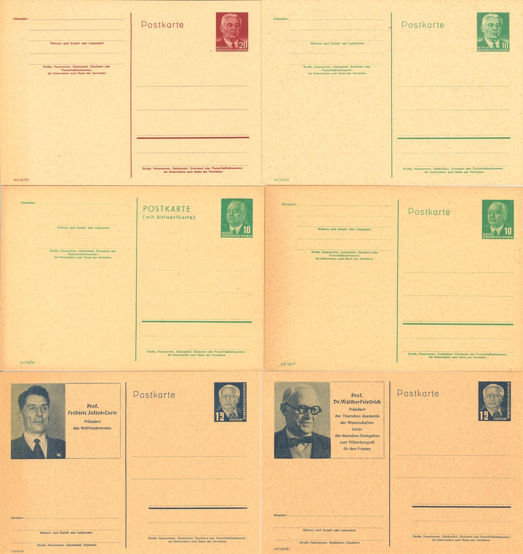6 Postkarten DDR, dabei auch bessere. Bitte besichtigen
