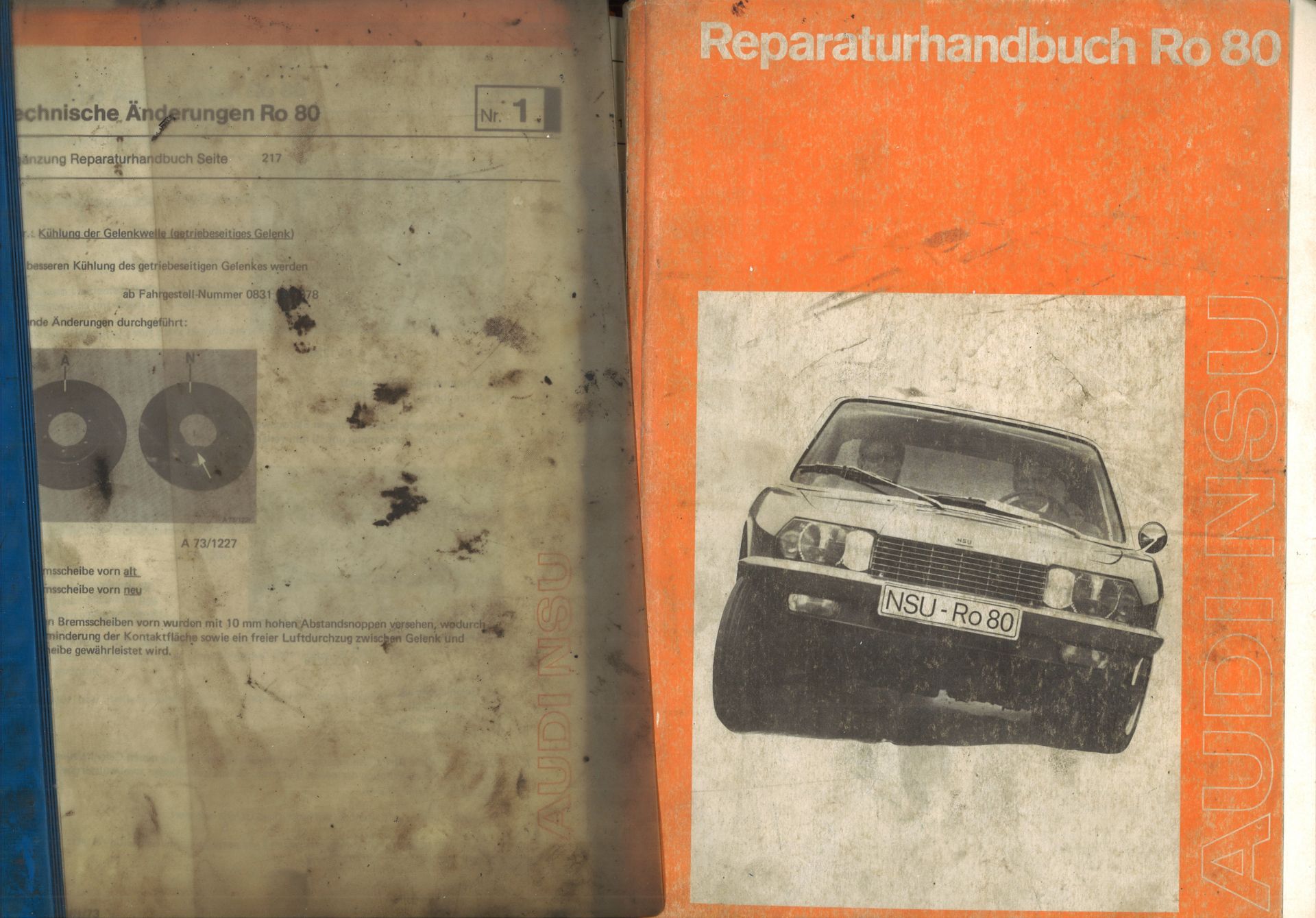 Aus Oldtimer Sammlung! Kleines Lot NSU Audi. Dabei Reparaturhanbuch RO 80, Ergänzung