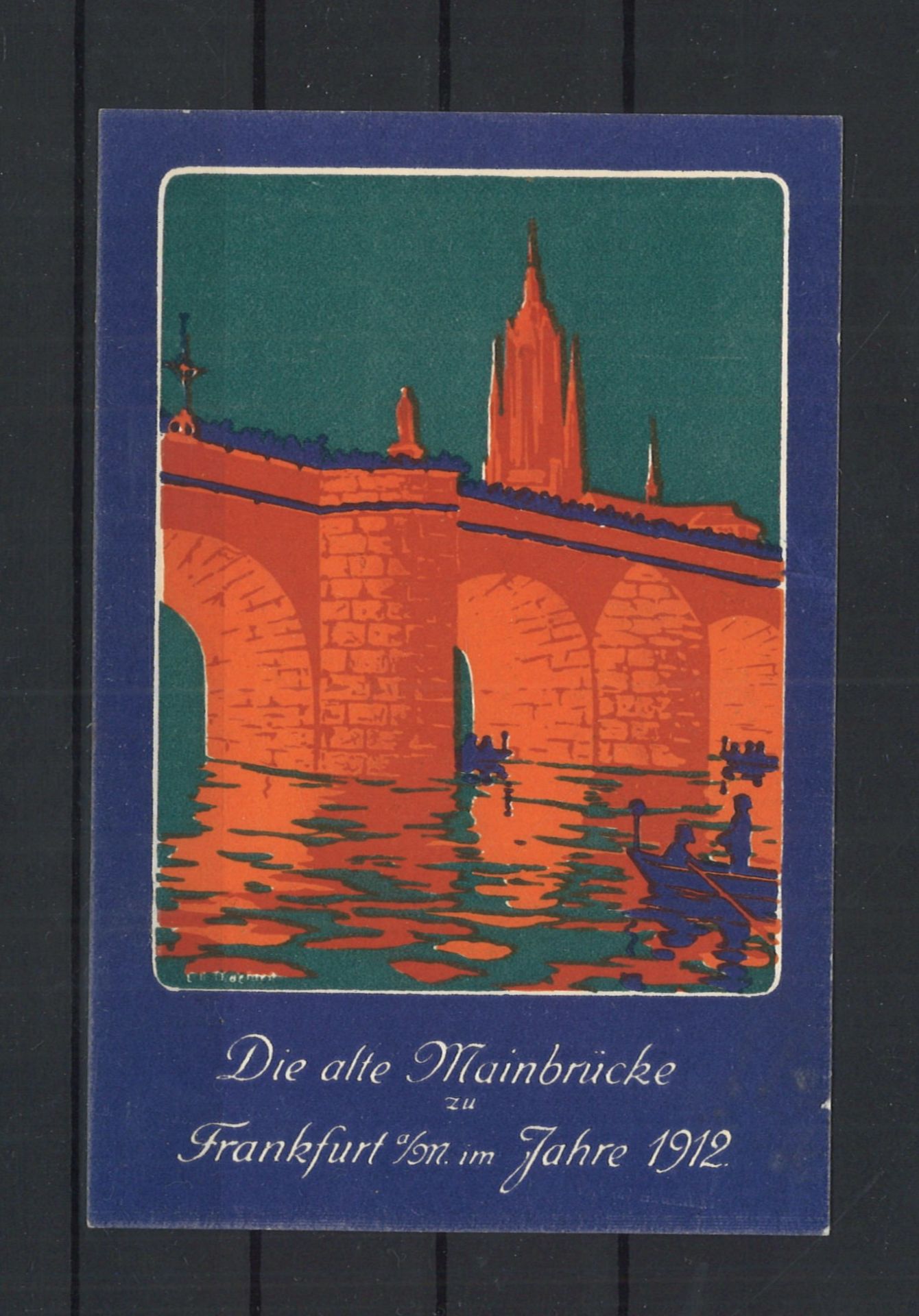 Offizielle Festpostkarte Nr. 1 zur Einweihung des Osthafen und Grundsteinlegung zum Neubau der alten