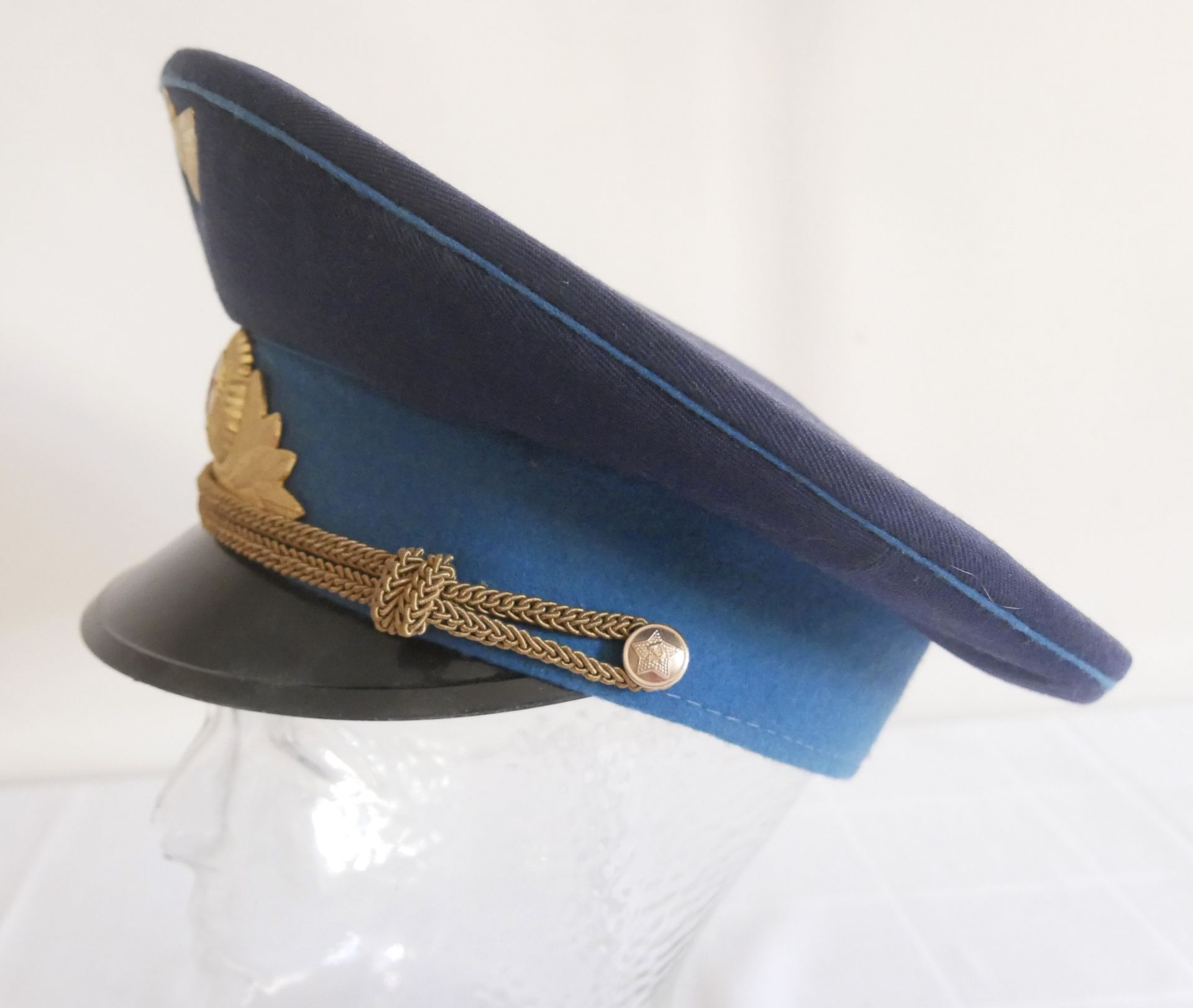 Aus Sammelauflösung! Uniformmütze / Schirmmütze UDSSR CCCP Armee Offizier 1990. Größe 59, in blau, - Bild 2 aus 3