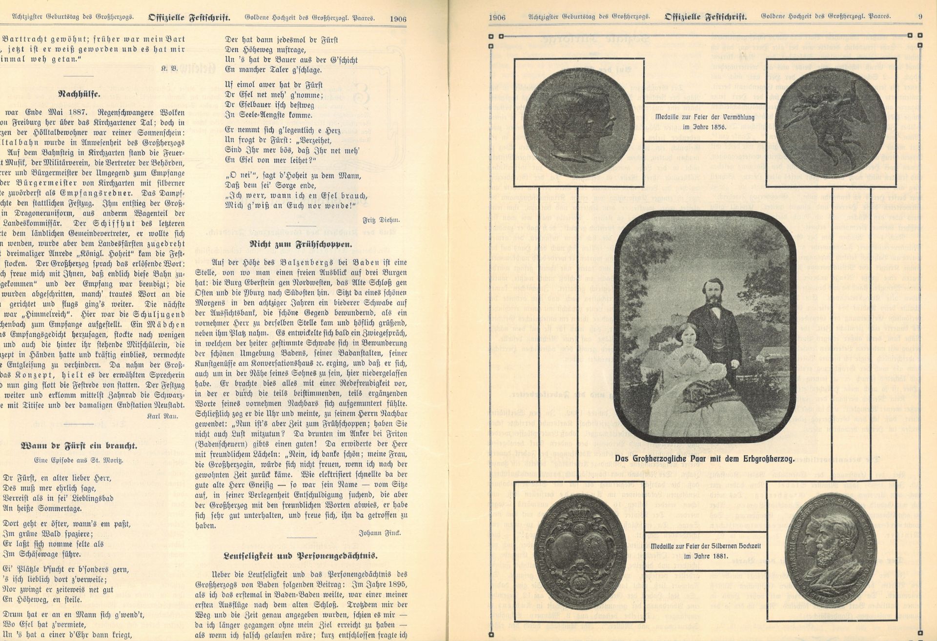 Lot von 3 Dokumenten dabei offizielle Festschrift zur Feier des Achtzigsten Geburtstages seiner - Image 3 of 6