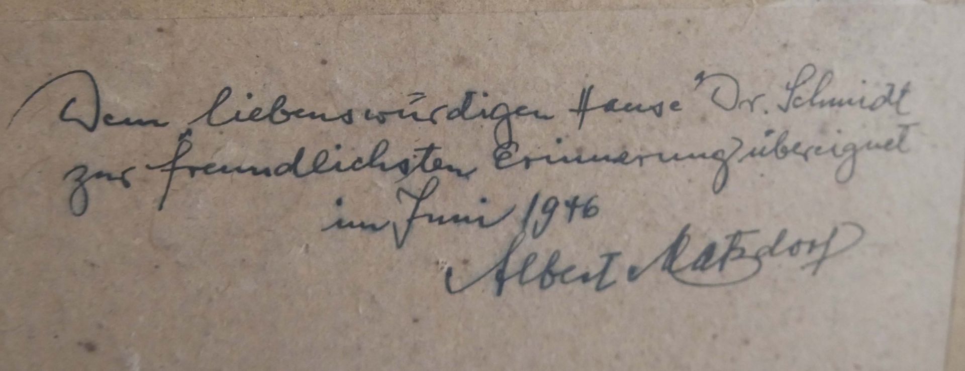 Albert MATZDORF (1912-1992), Aquarell auf Papier "Mann mit Pfeiffe" Rechts unten Signatur. Hinter - Image 5 of 5