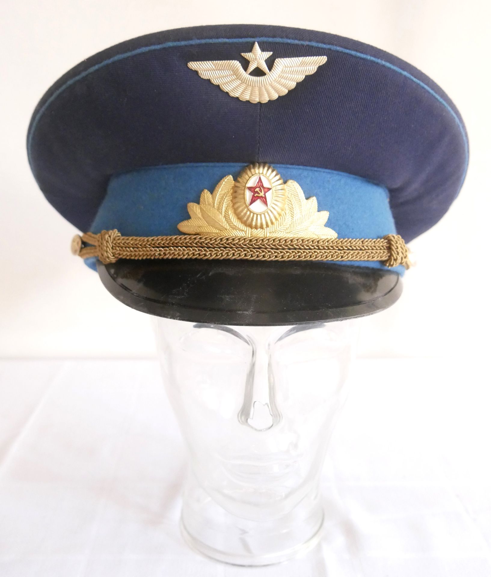 Aus Sammelauflösung! Uniformmütze / Schirmmütze UDSSR CCCP Armee Offizier 1990. Größe 59, in blau,
