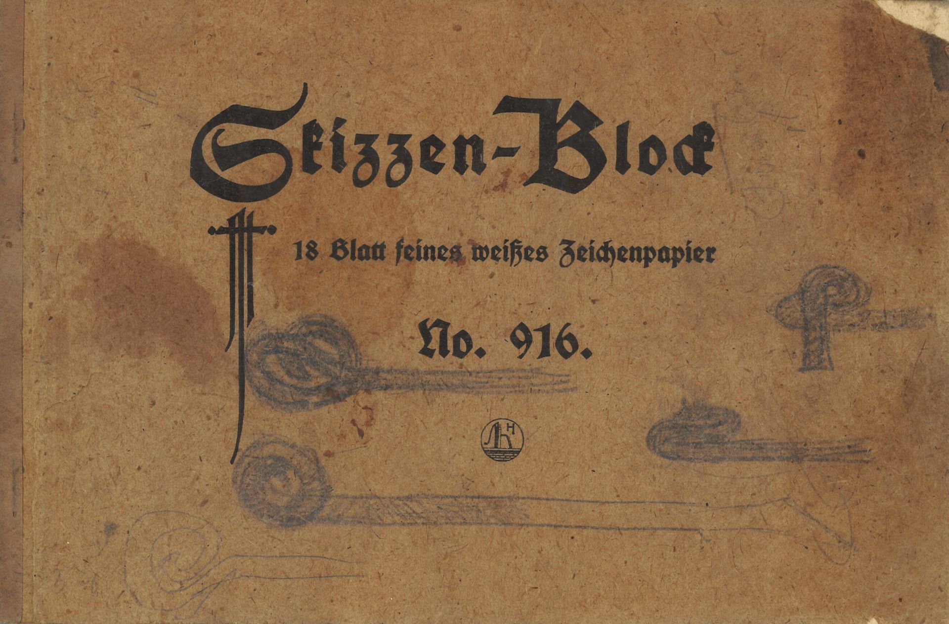 Skizzenblock mit Bleistiftzeichnungen, nach Angaben des Einlieferers von Ernst Pfau, Bad Dürkheim (