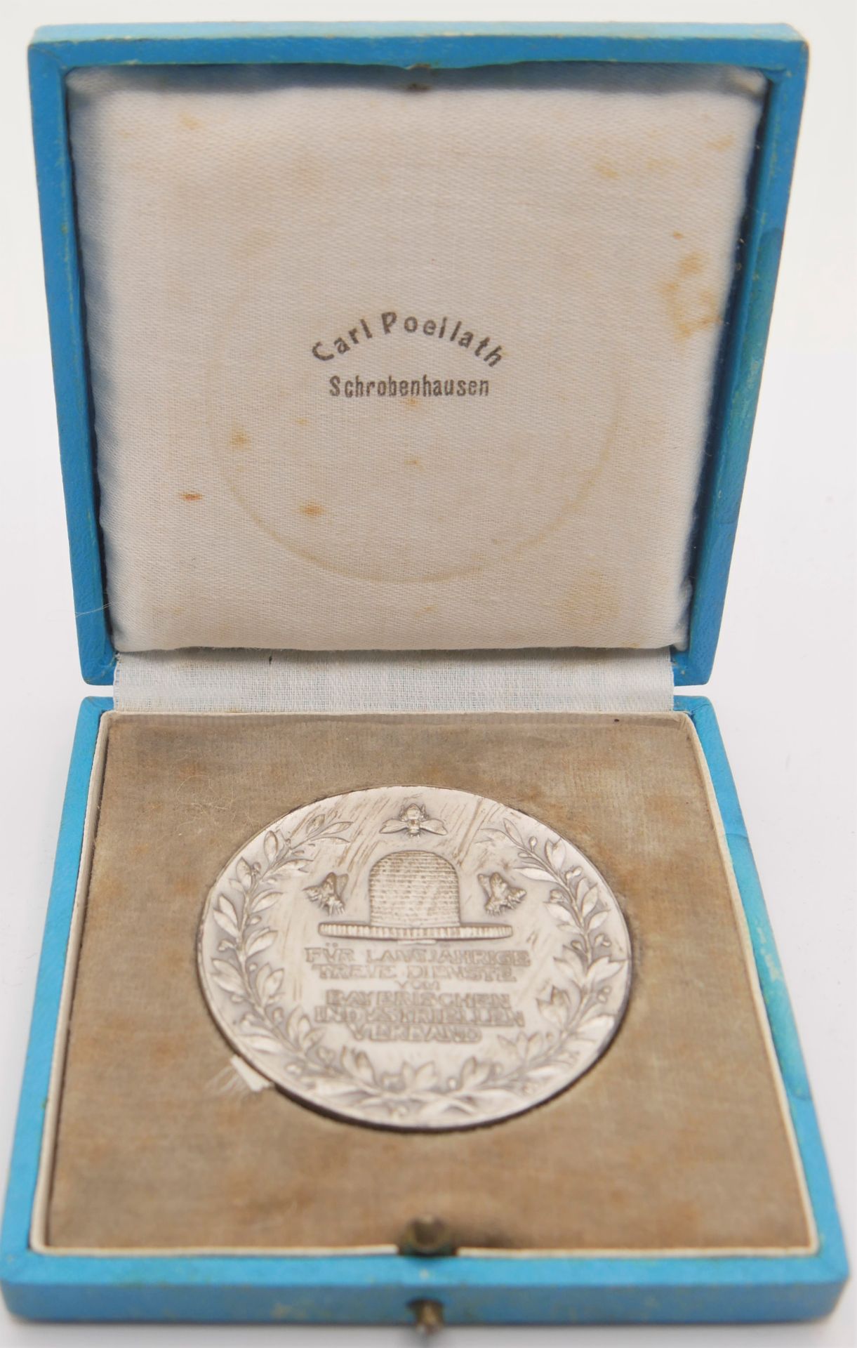 900 Verdienstmedaille Silber des Bayerischen Industriellen-Verbandes in Original Schatulle. - Bild 3 aus 3