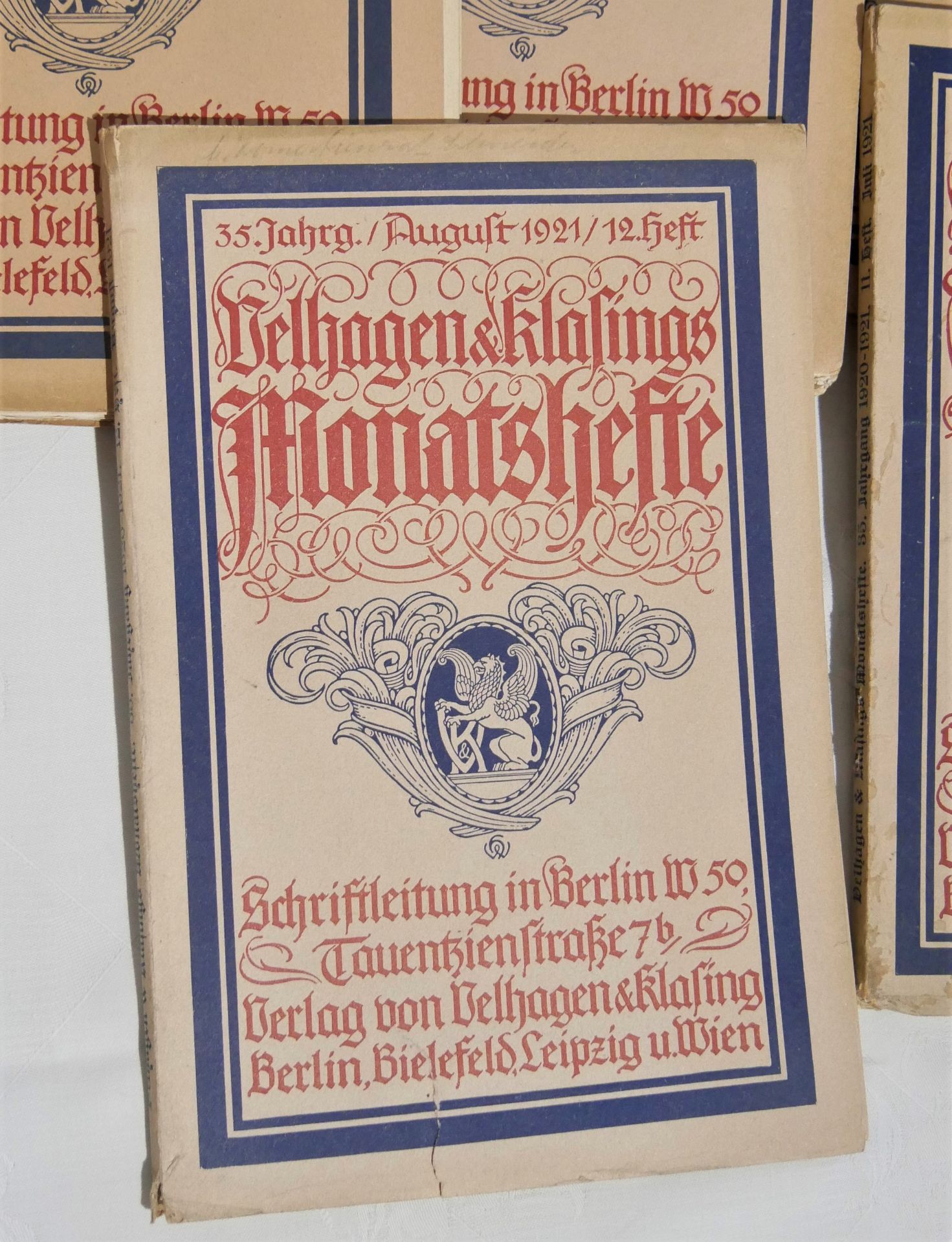 Velhagen & Klasings Monatshefte, 35.& 36. Jahrgang, 1921, insgesamt 12 Heft. Gebrauchter Zustand - Image 2 of 2