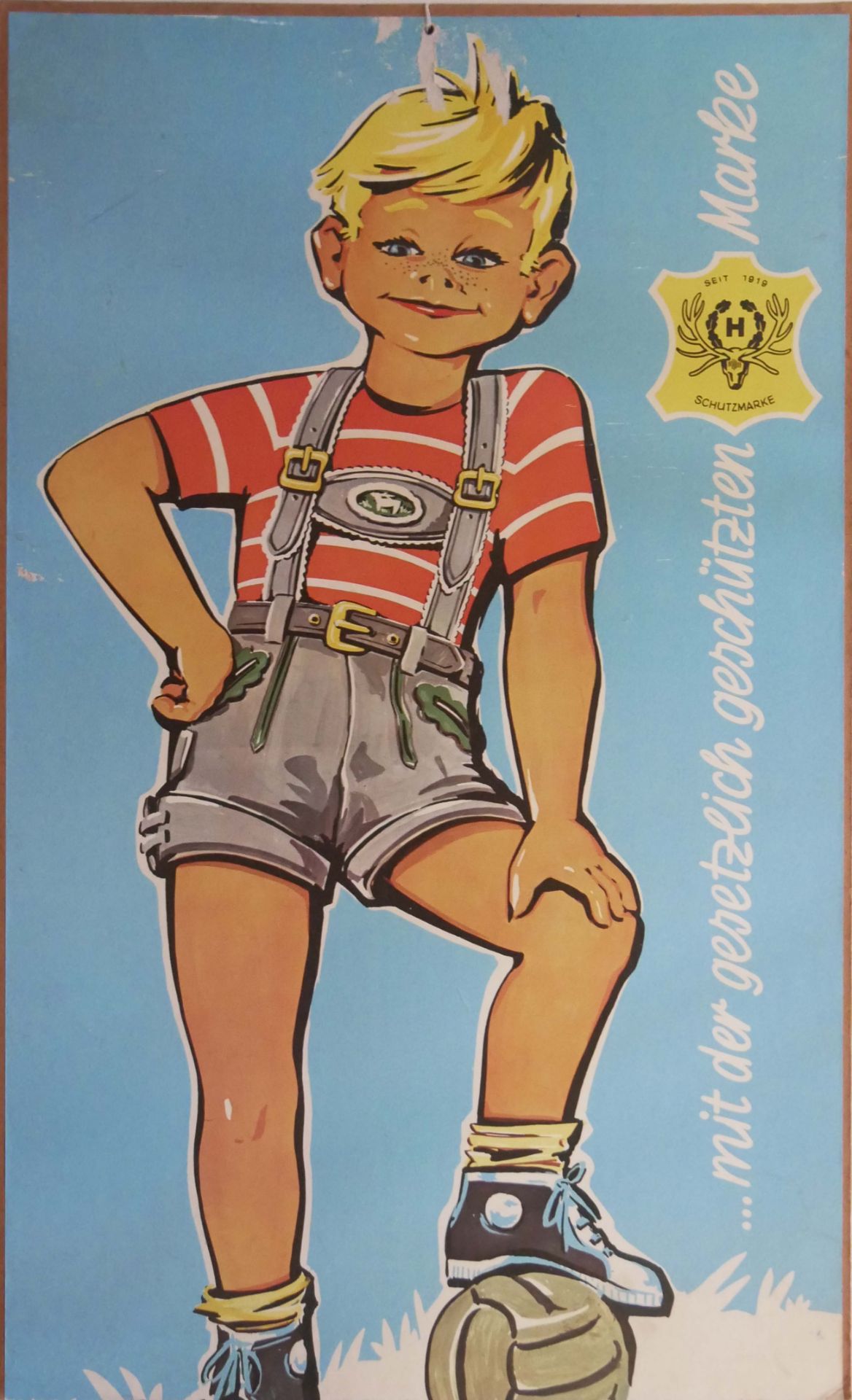 Werbeplakat Pappe "H- Schutzmarke mit der gesetzlich geschützten Marke", ca. 42cm breit, ca. 71cm