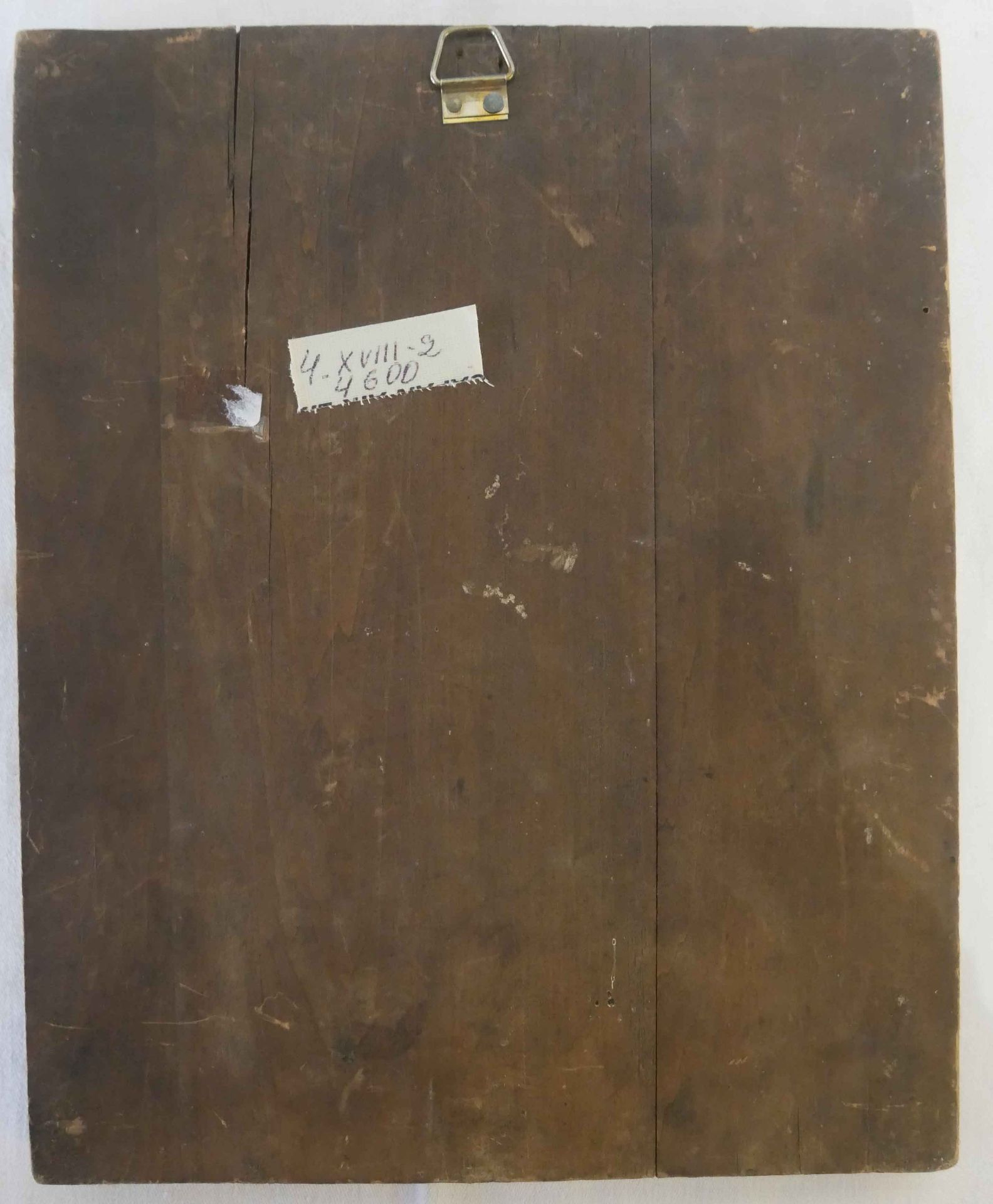 Eine alte Ikone auf Holzplatte "Gottesmutter mit Jesukind", teilweise Farbverlust. Maße: Höhe ca. 27 - Image 2 of 2