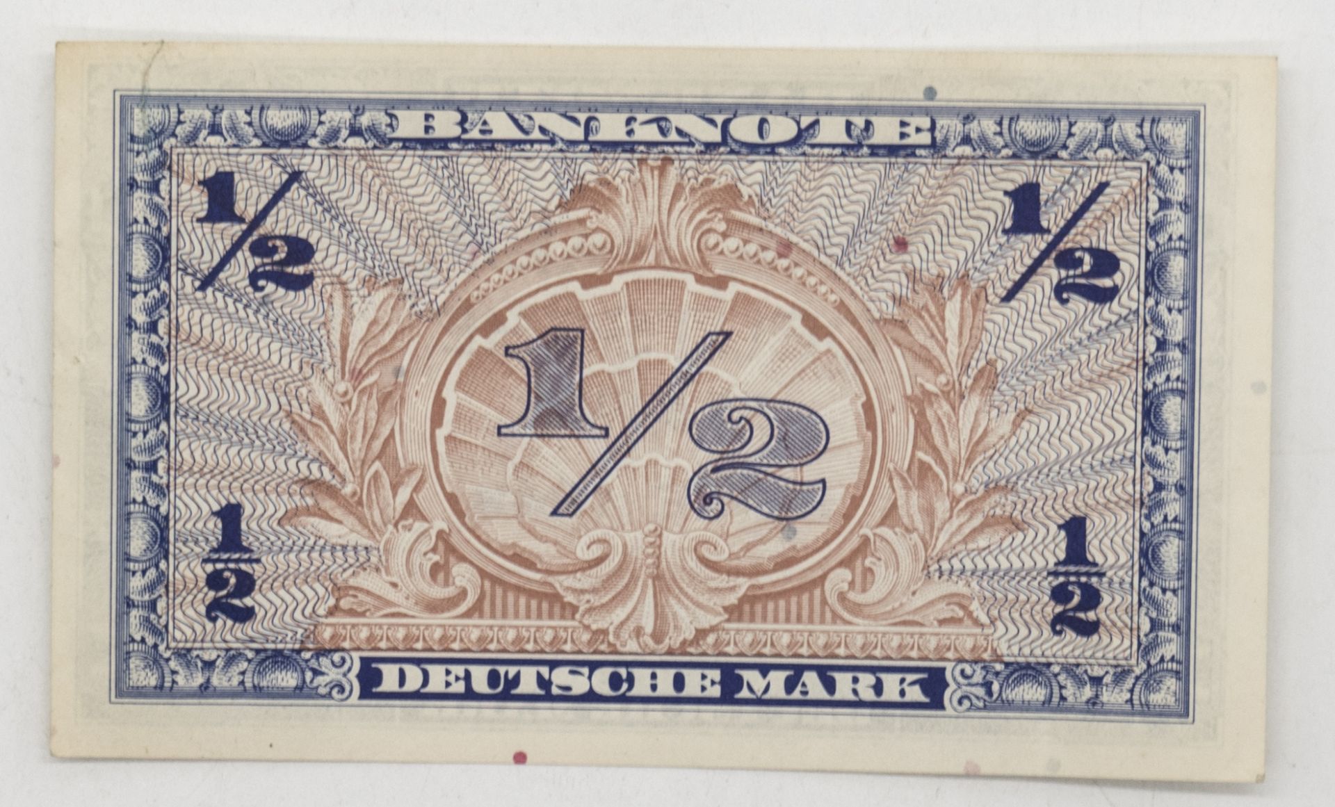 Deutschland 1948 1/2 Deutsche Mark - Banknote. Erhaltung: hervorragend. - Bild 2 aus 2